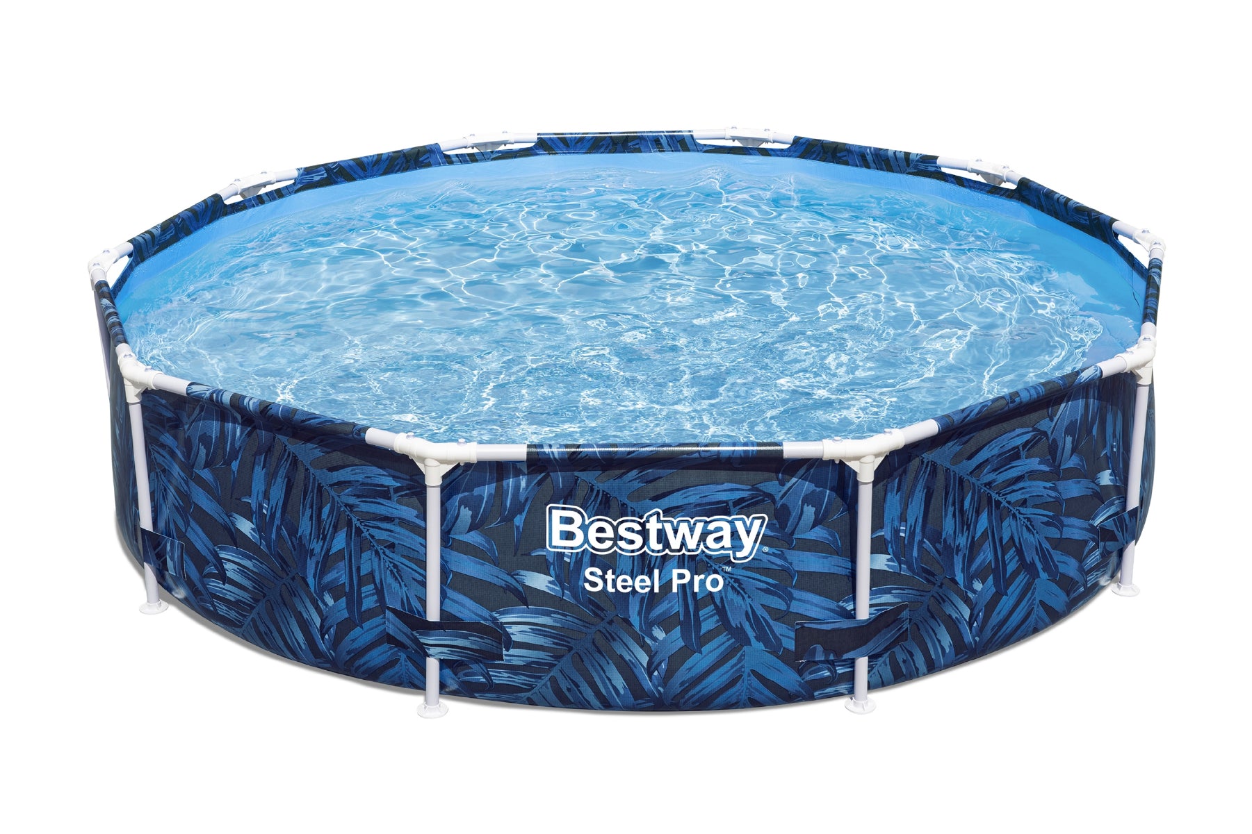 10ft x 26in Leaf Print Round Steel Pro Above Ground Pool - Outlet