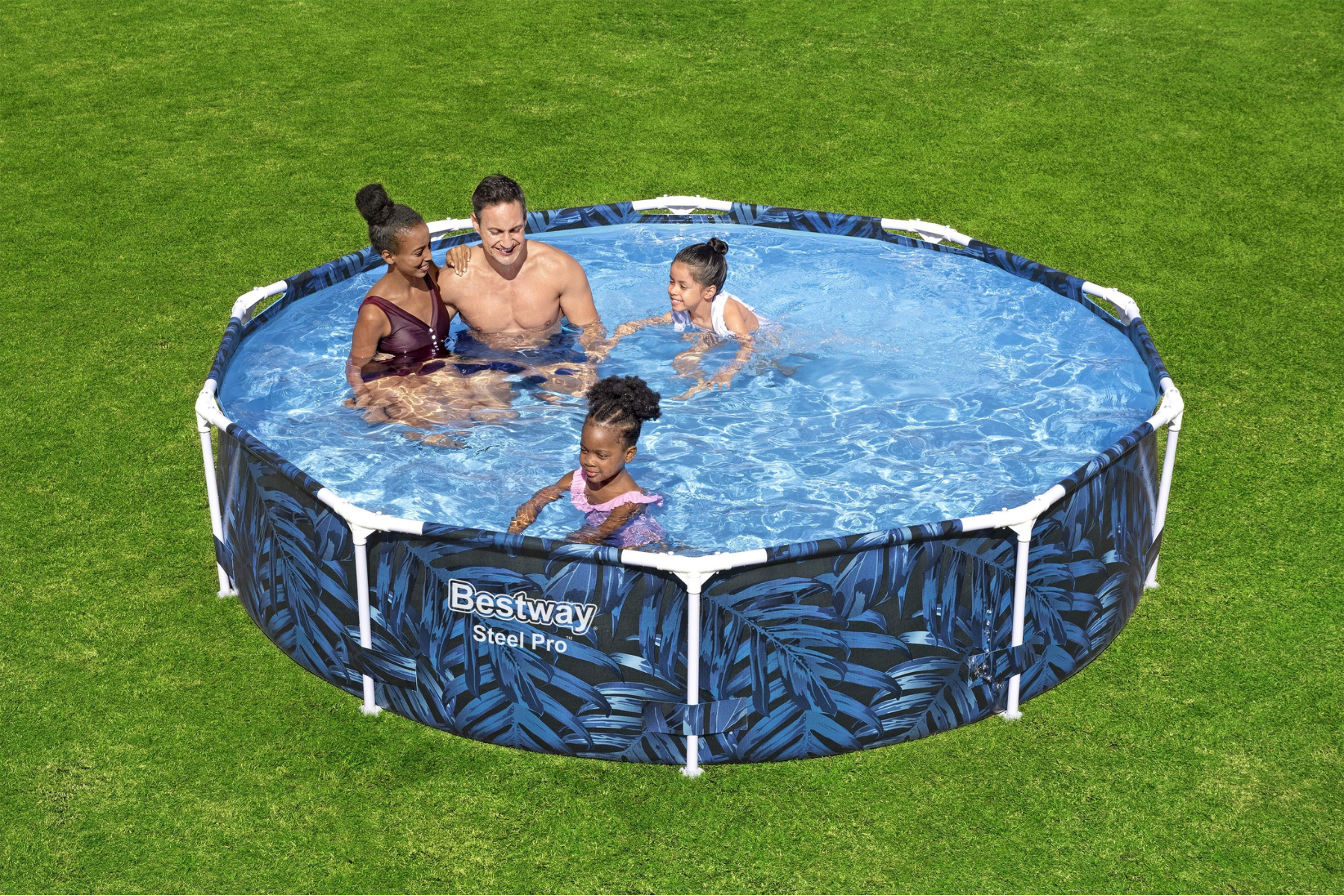 10ft x 26in Leaf Print Round Steel Pro Above Ground Pool - Outlet