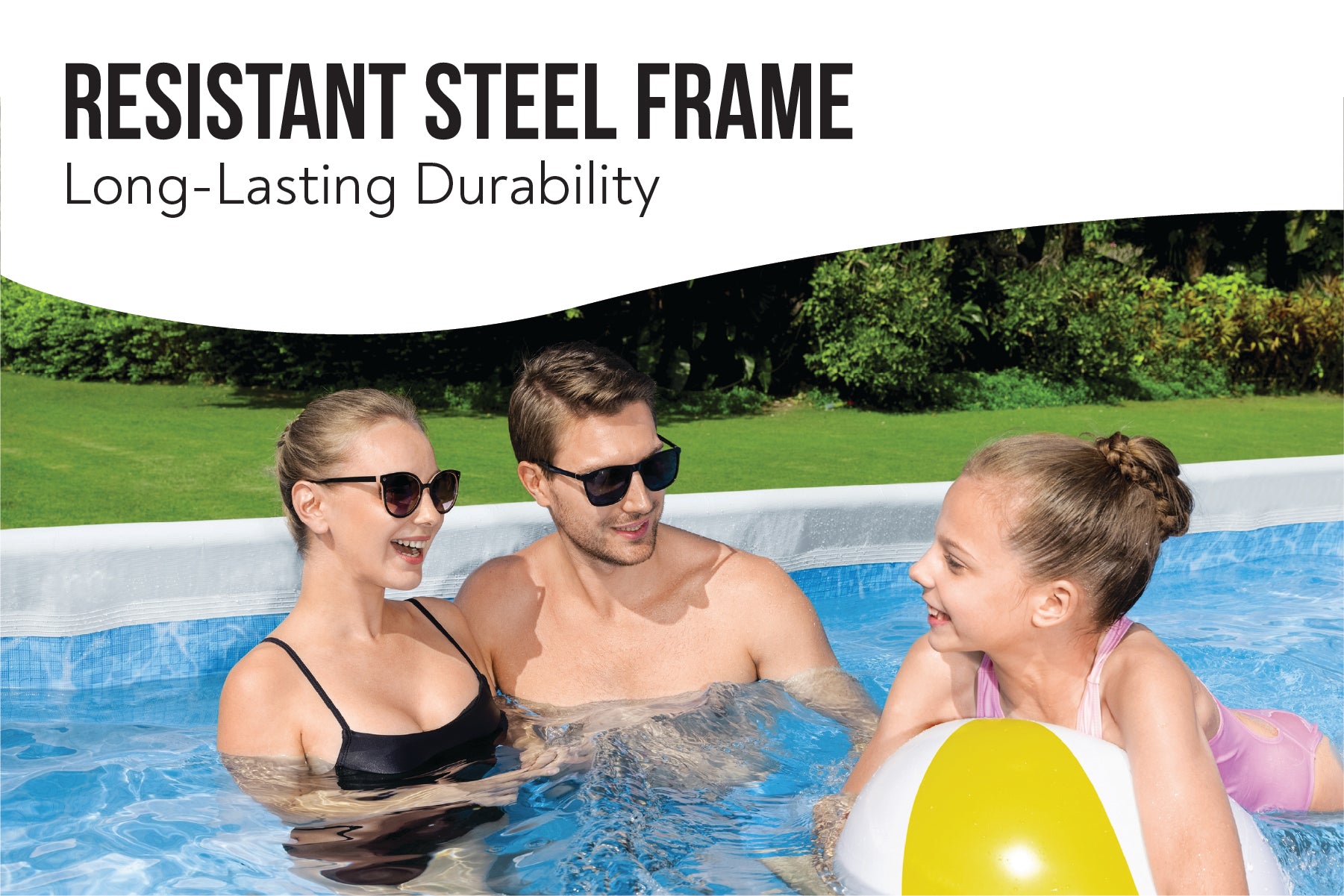 13.6ft x 48in Dark Grey Rectangle Power Steel Above Ground Pool Set