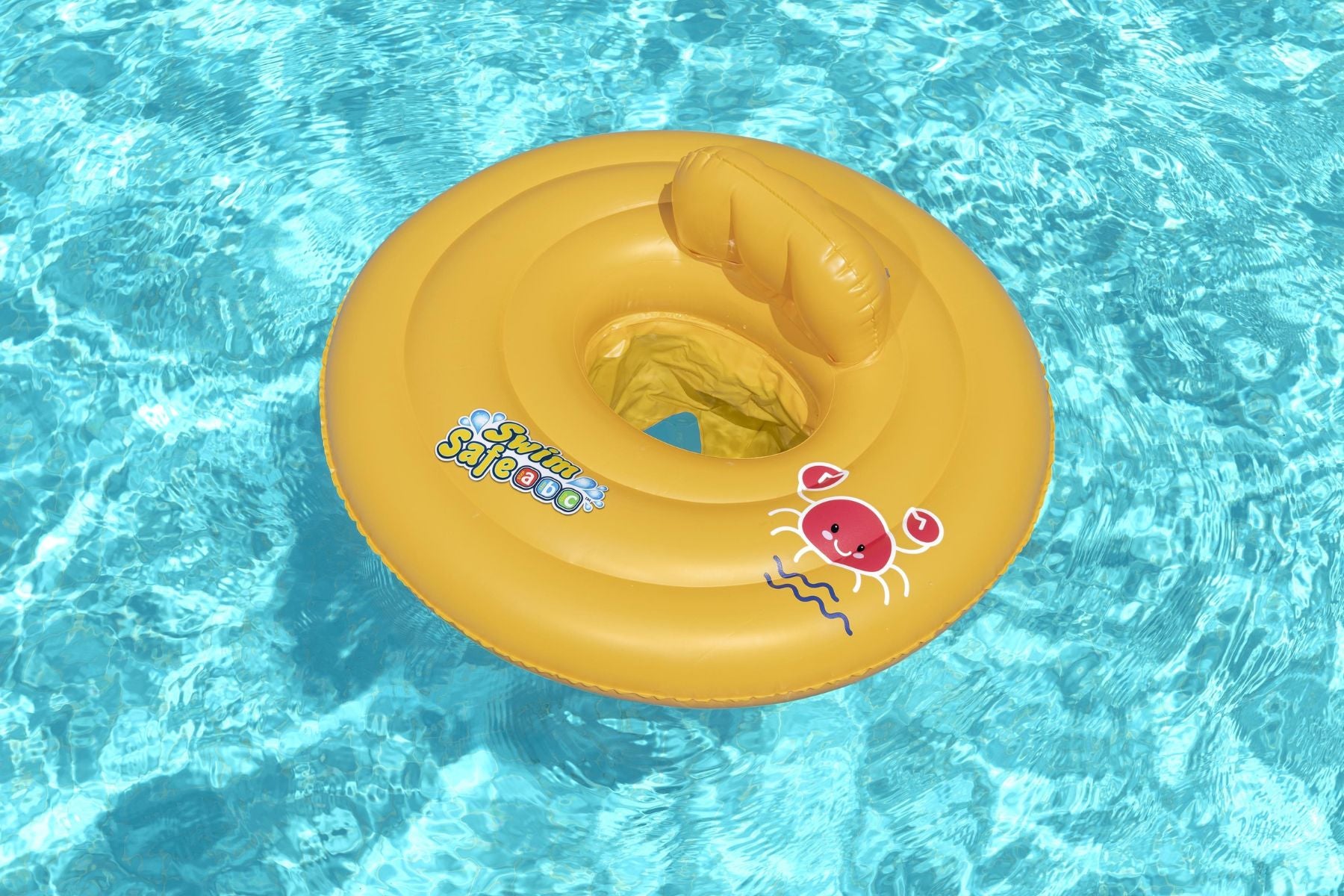 Inflatable Round Baby Boat Swim Ring, with Backrest