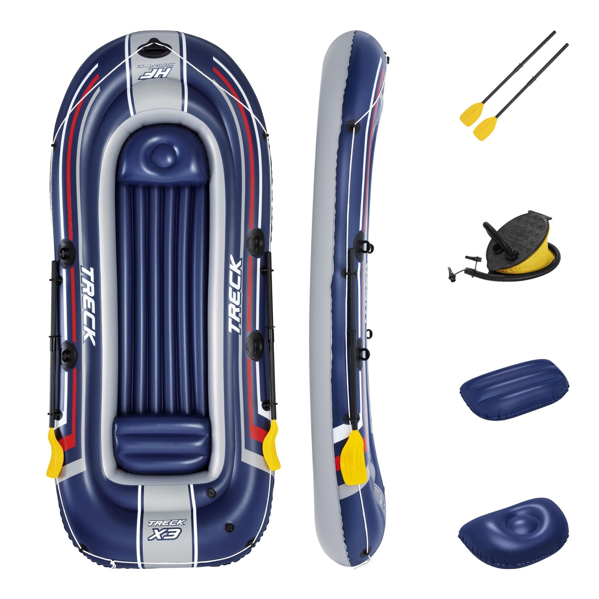 Hydro-Force 3 Person Inflatable Raft Set Treck X3