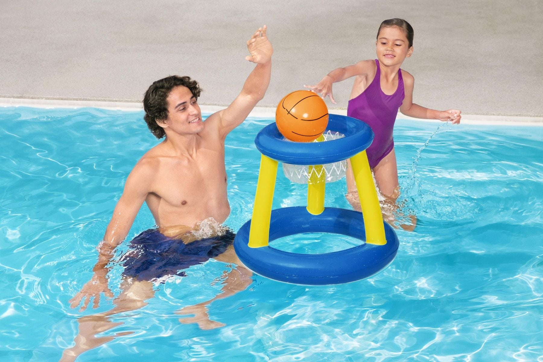 Inflatable Splash 'N Hoop Floating Basketball Pool Game Set