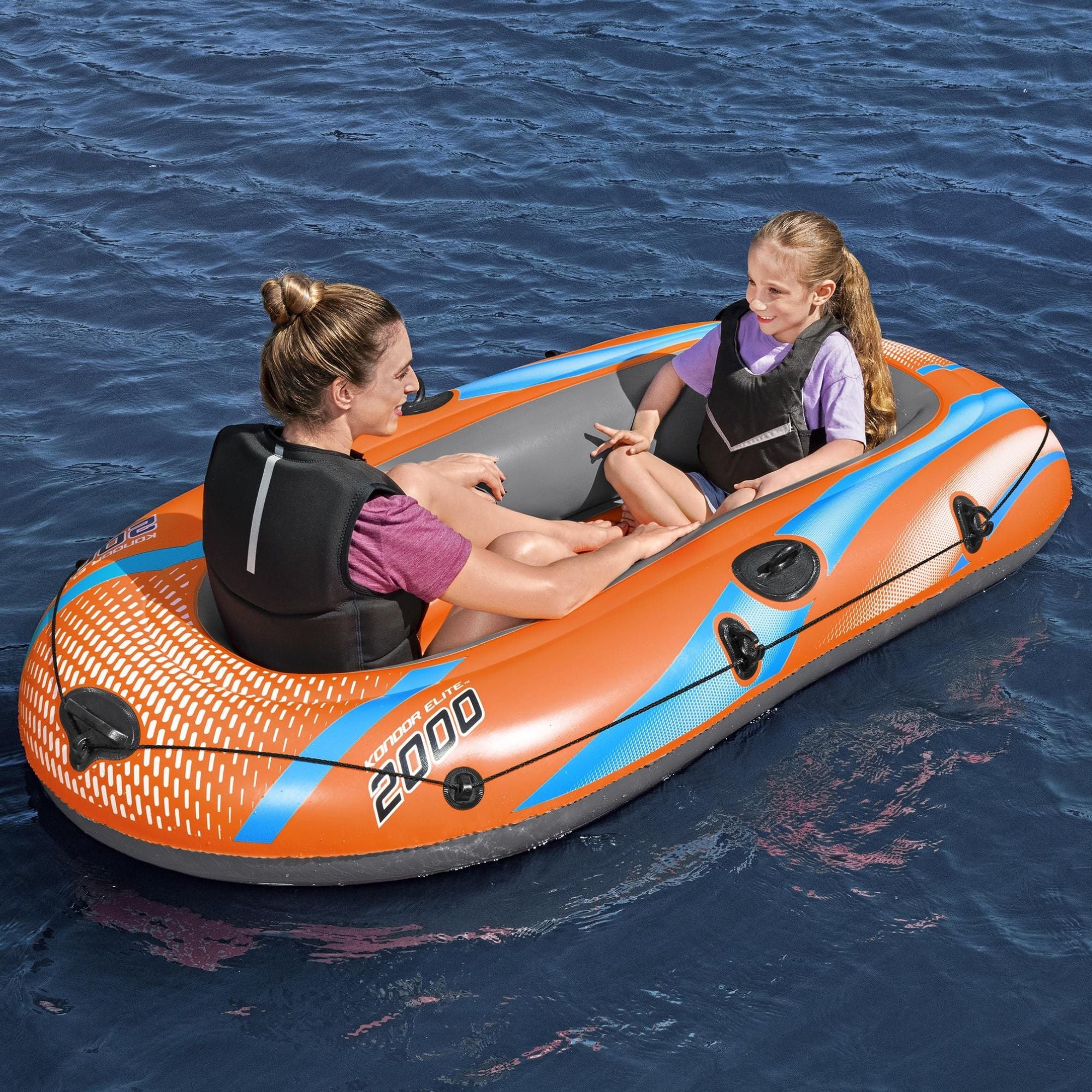 2 Person Inflatable Boat Set Kondor Elite 2000