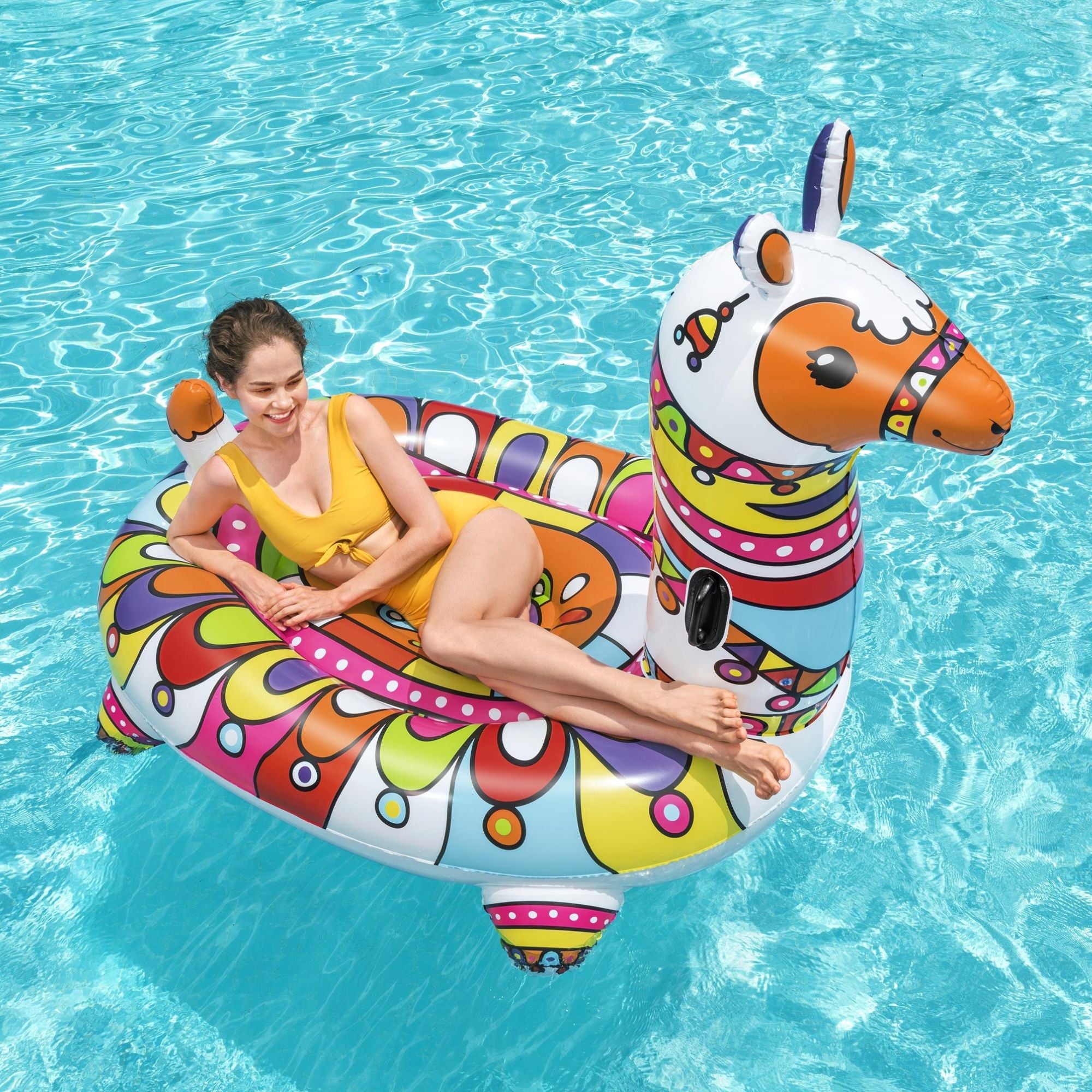 Inflatable Pop Art Llama Pool Float