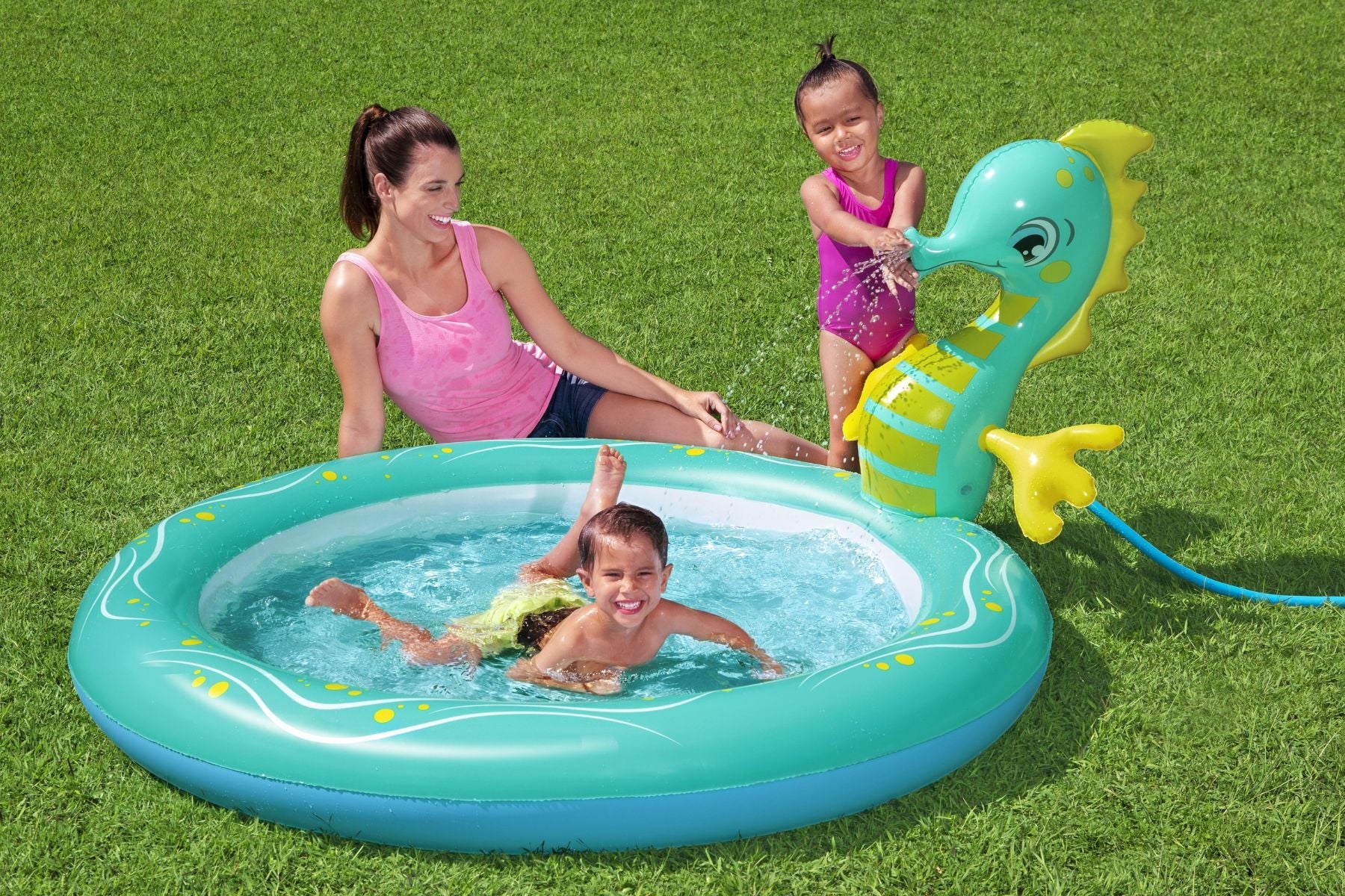 Seahorse Sprinkler Kids Inflatable Paddling Pool