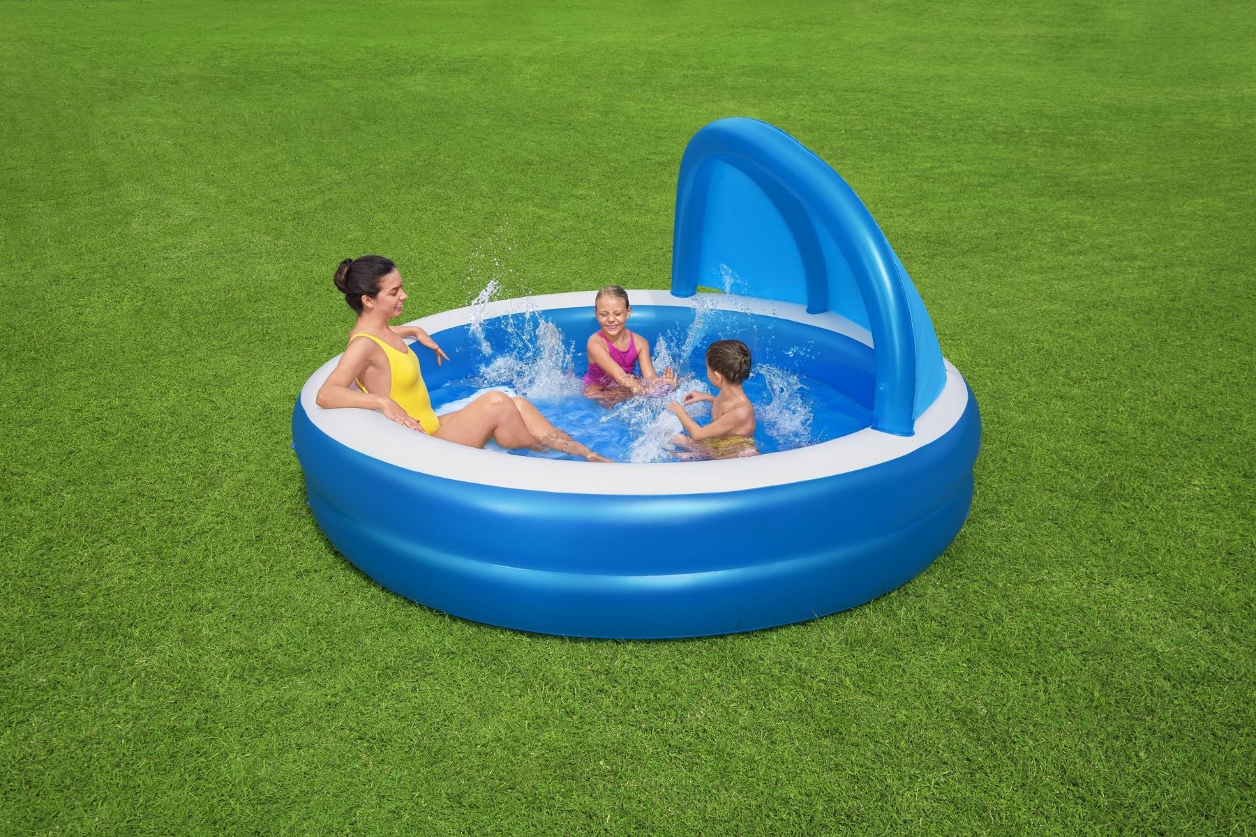 Kids Inflatable Paddling Pool with Canopy