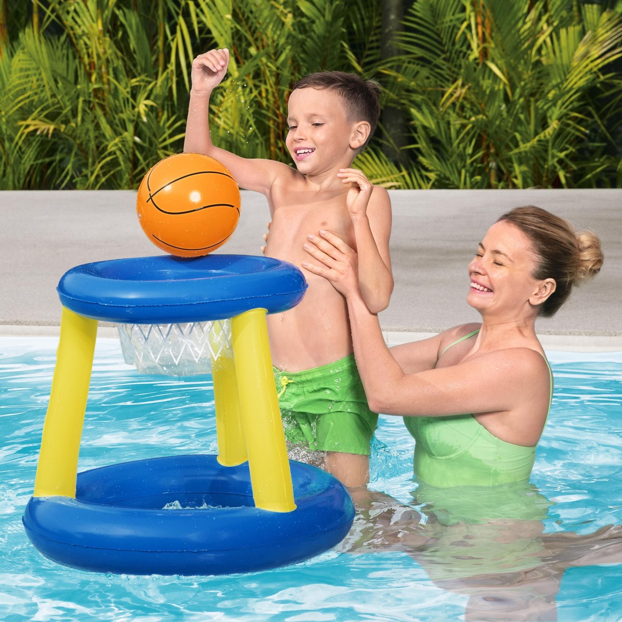 Inflatable Splash 'N Hoop Floating Basketball Pool Game Set