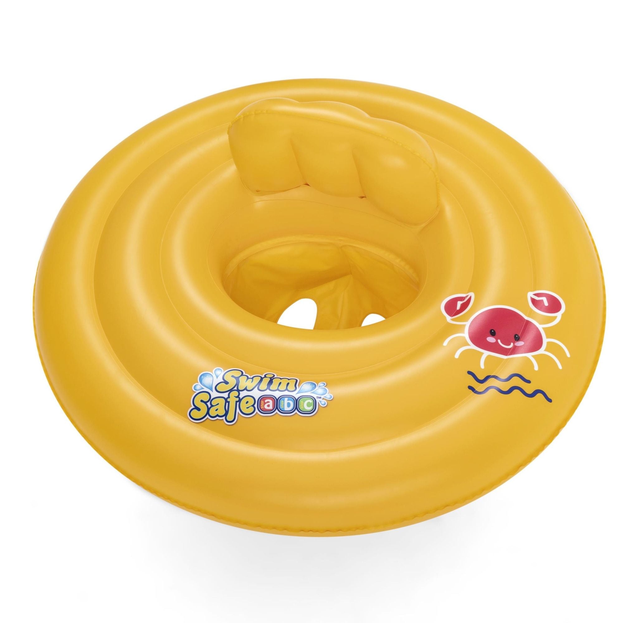 Inflatable Round Baby Boat Swim Ring, with Backrest