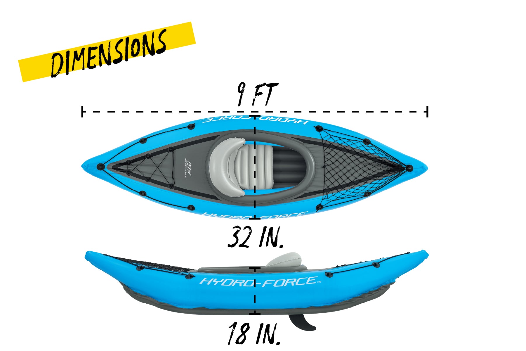 Hydro-Force 1 Person Inflatable Kayak Set - Cove Champion