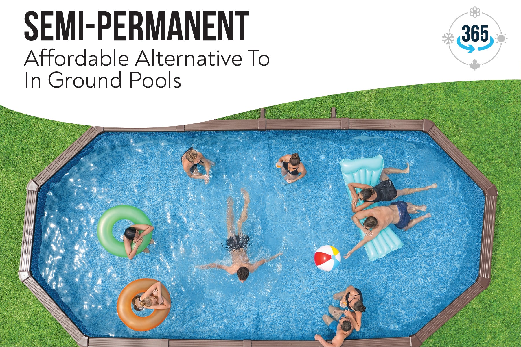 24ft x 52in Wood Print Oval Hydrium Steel Above Ground Pool Set