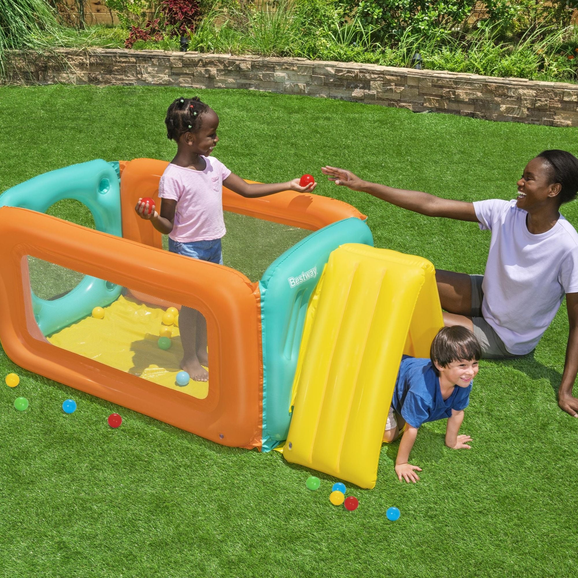 Kids Tunneltopia Inflatable Ball Pit, with 25 Balls