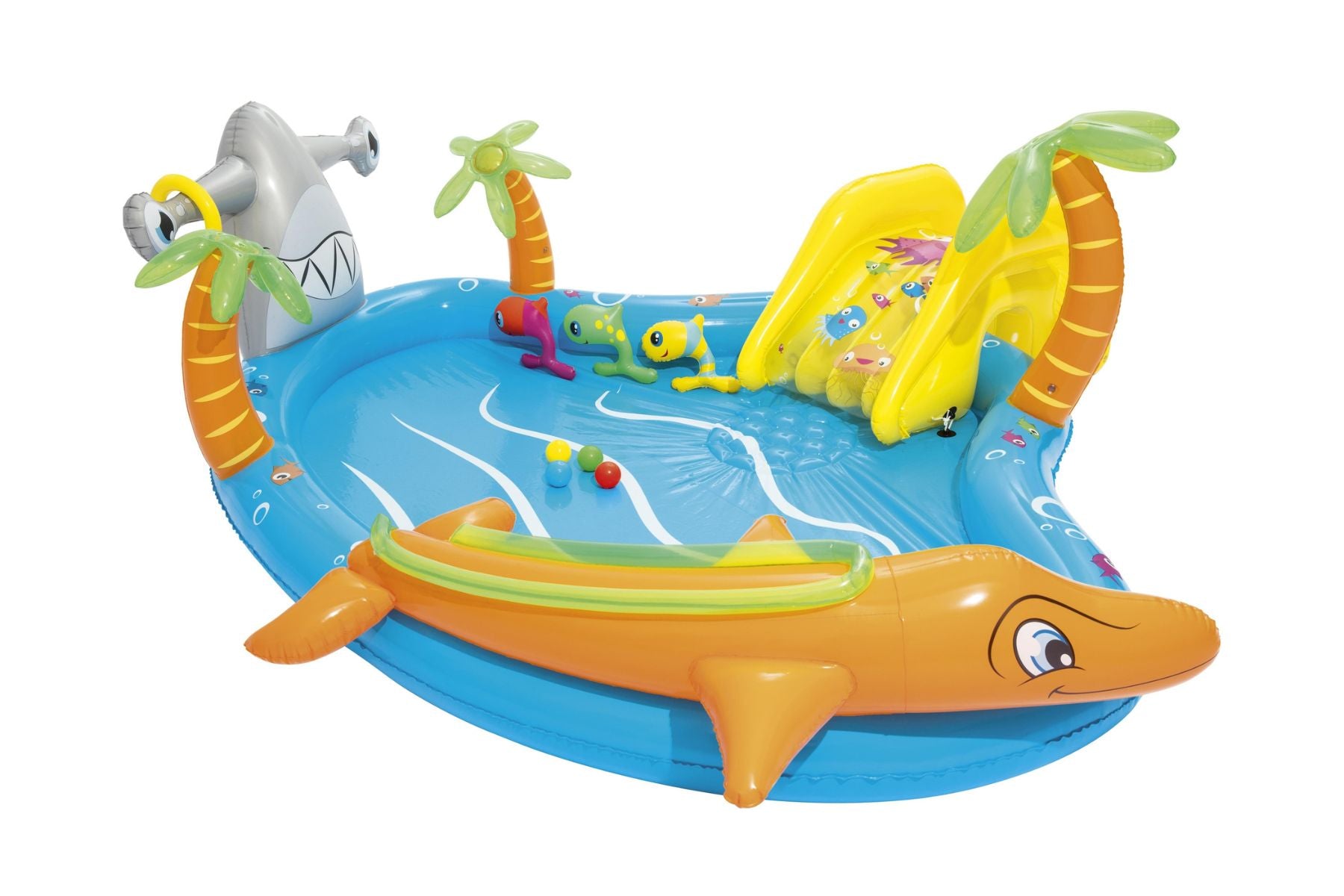 Kids Inflatable Sea Life Paddling Pool Water Play Centre, with Activities