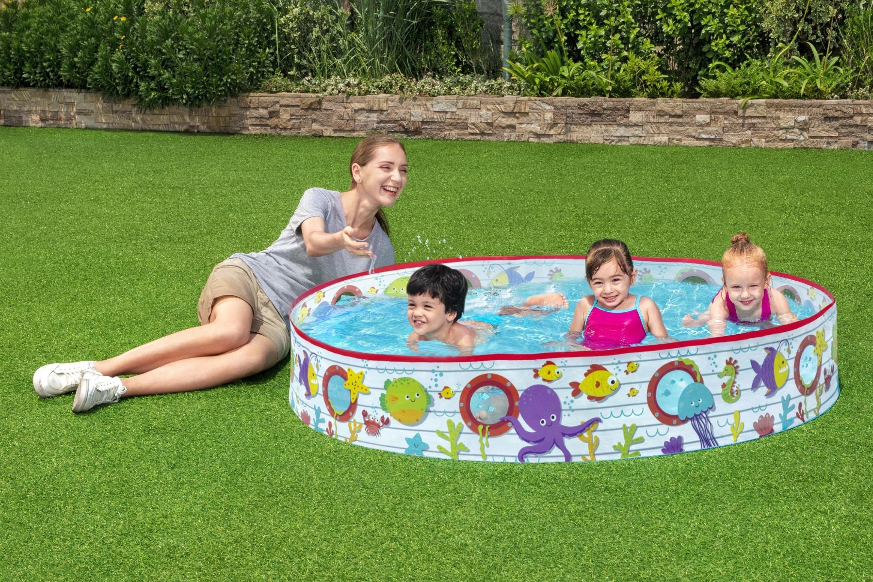 Coral Themed Kids Inflatable Paddling Pool