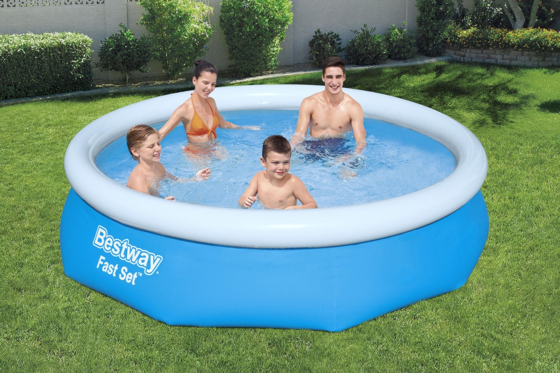 10ft x 30in Blue Round Fast Set Inflatable Above Ground Pool