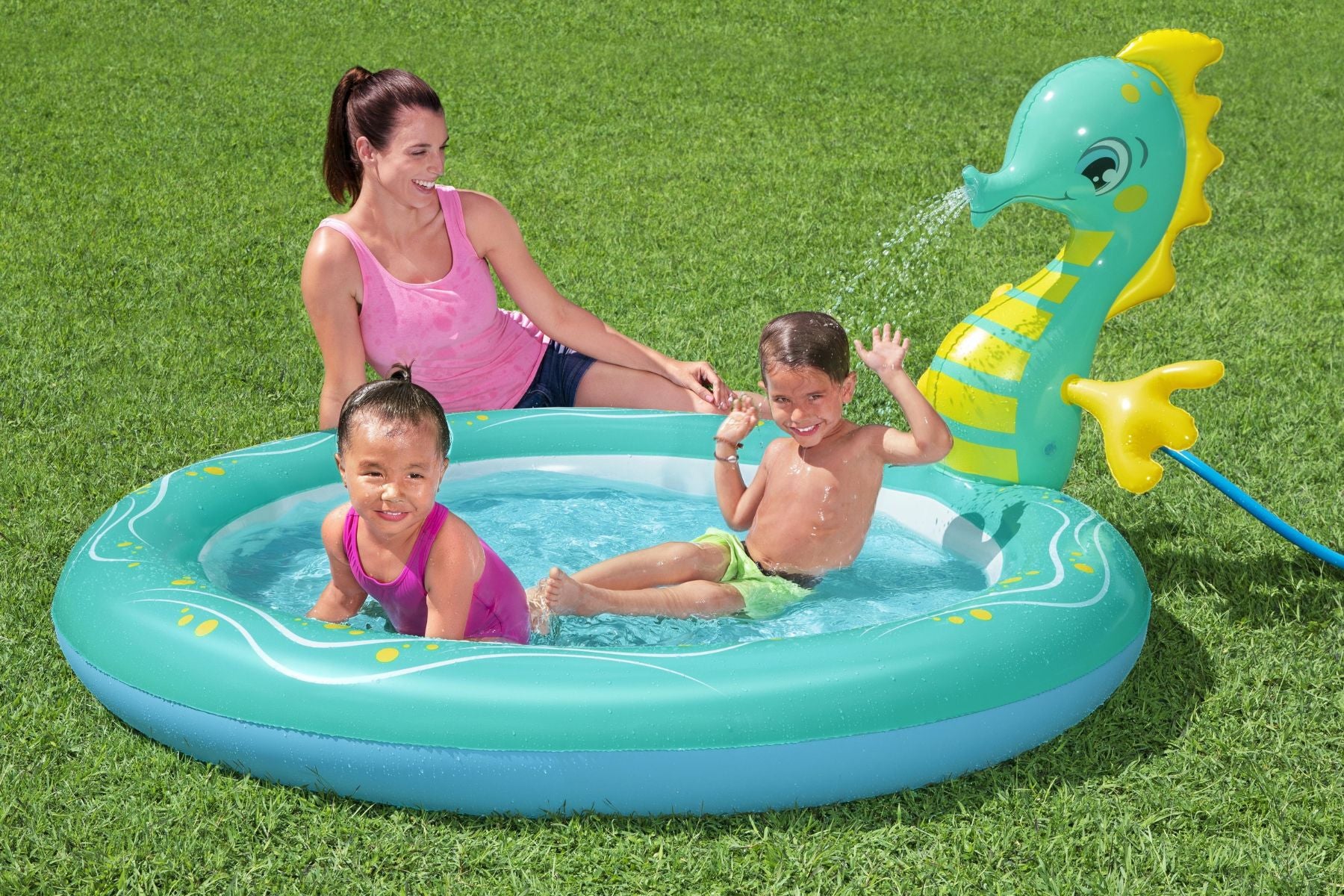 Seahorse Sprinkler Kids Inflatable Paddling Pool