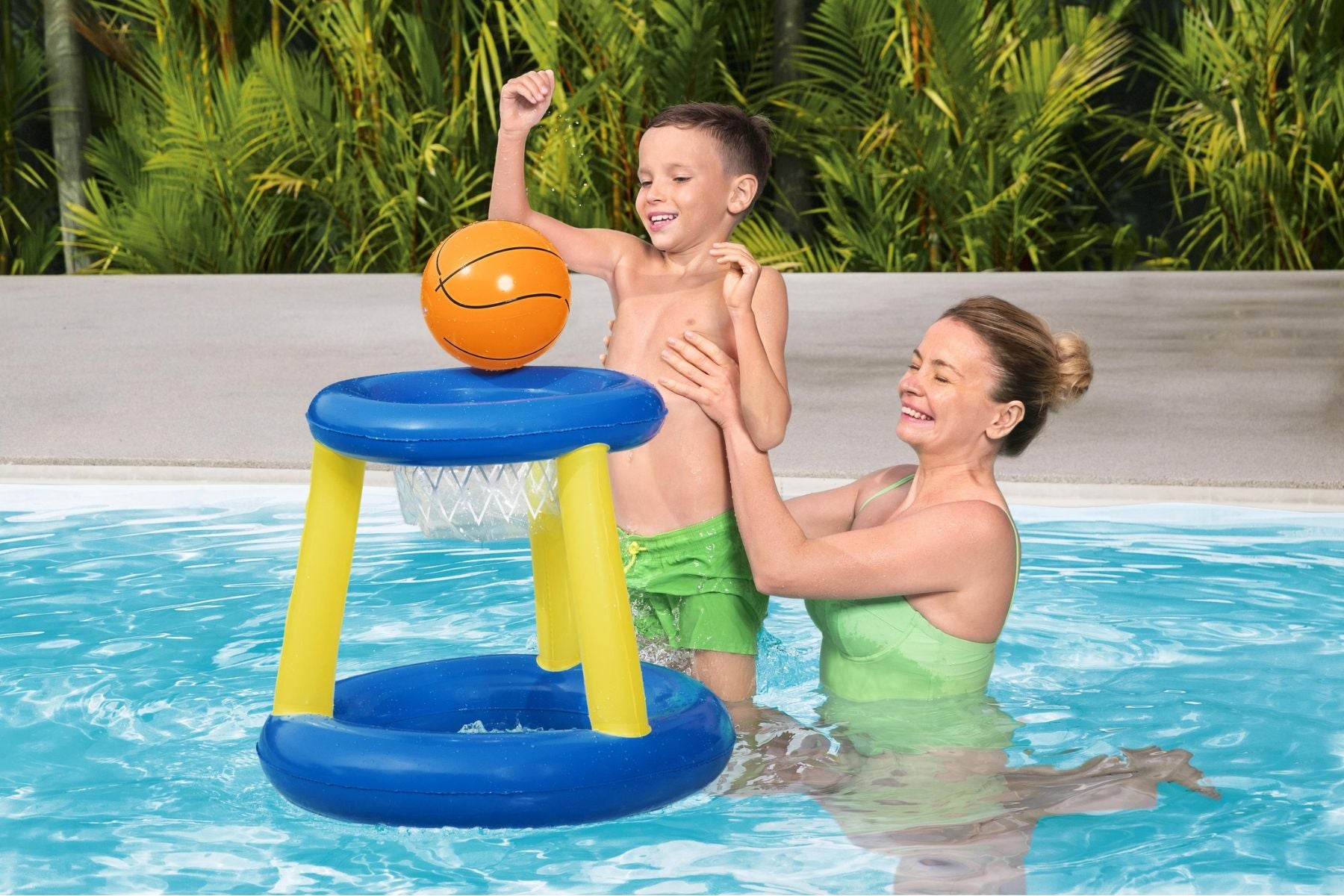 Inflatable Splash 'N Hoop Floating Basketball Pool Game Set