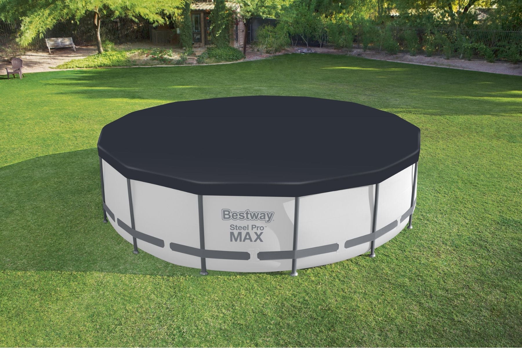 15ft Round Pool Cover for Steel Pro Max Above Ground Pools