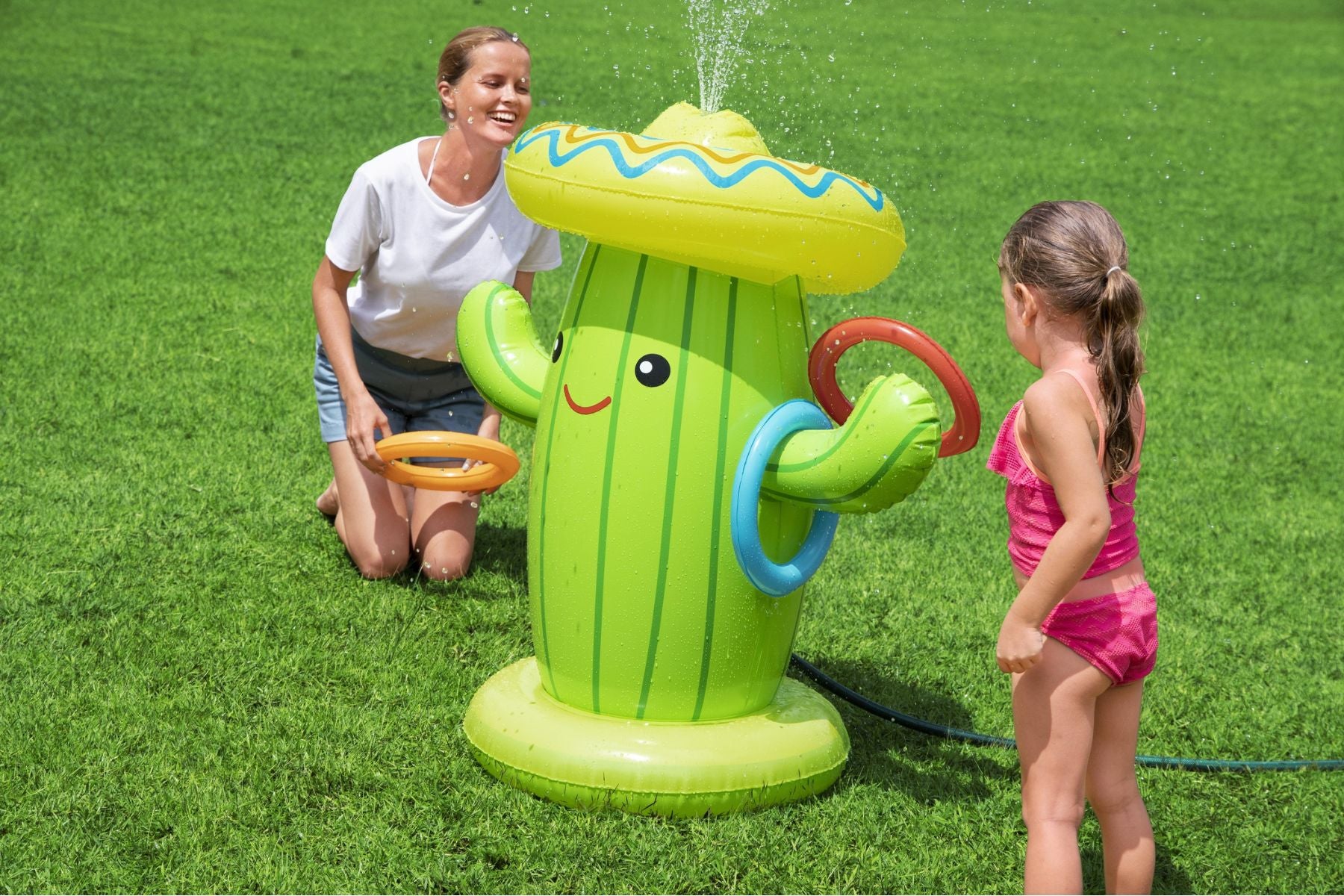 Inflatable Cacti Sprinkler, with Ring Toss