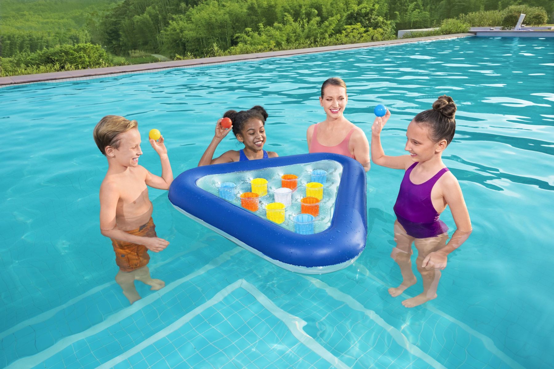 Inflatable Water Pong Pool Game Set