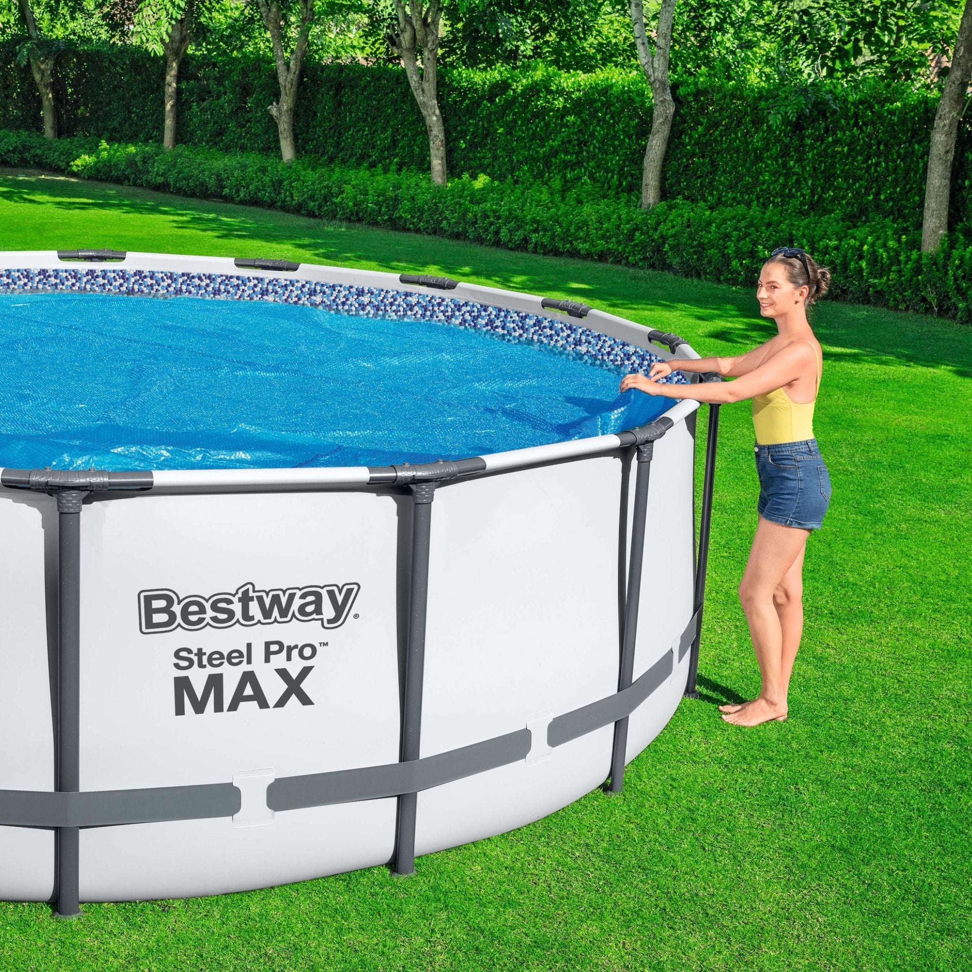 12ft Solar Pool Cover for Steel Pro Max Above Ground Pool