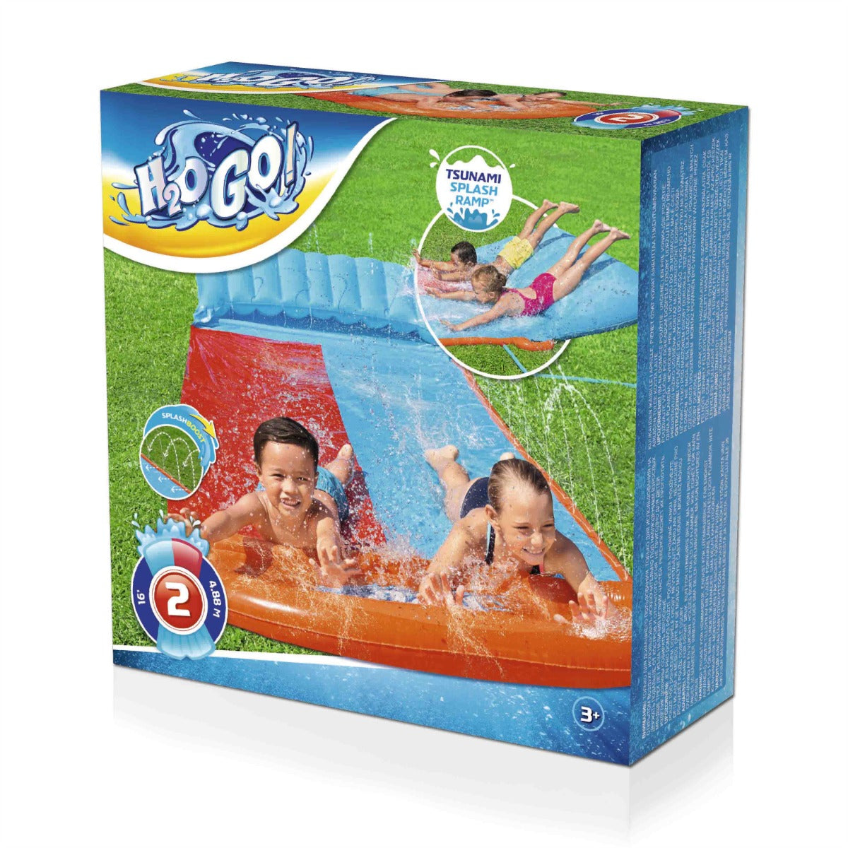 H2OGO! Tsunami Double Splash Water Slide, with Sprinklers