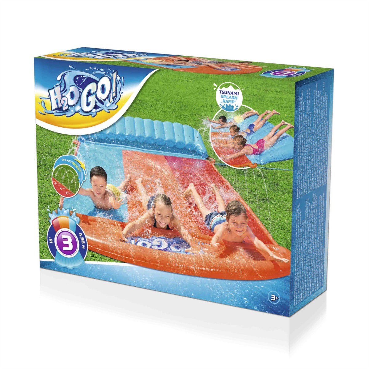 H2OGO! Tsunami Triple Splash Water Slide, with Sprinklers