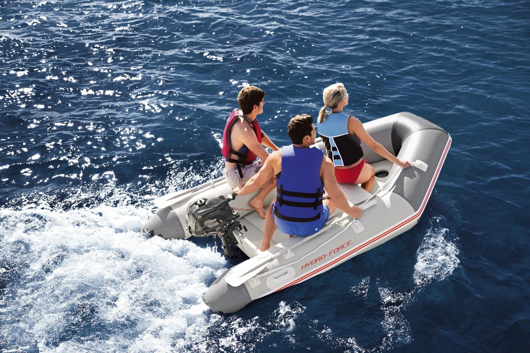 Hydro-Force 4 Person Inflatable Sport Boat Set - Caspian