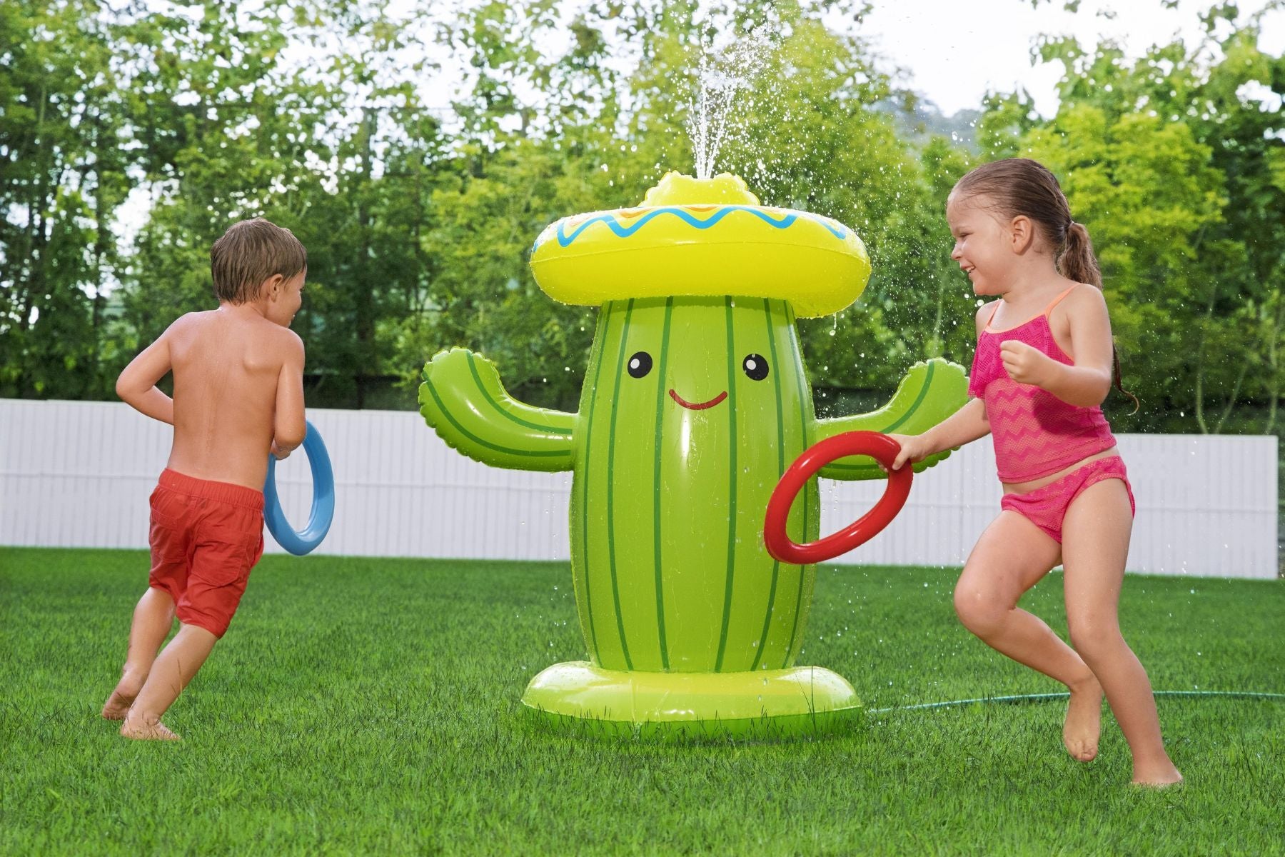 Inflatable Cacti Sprinkler, with Ring Toss