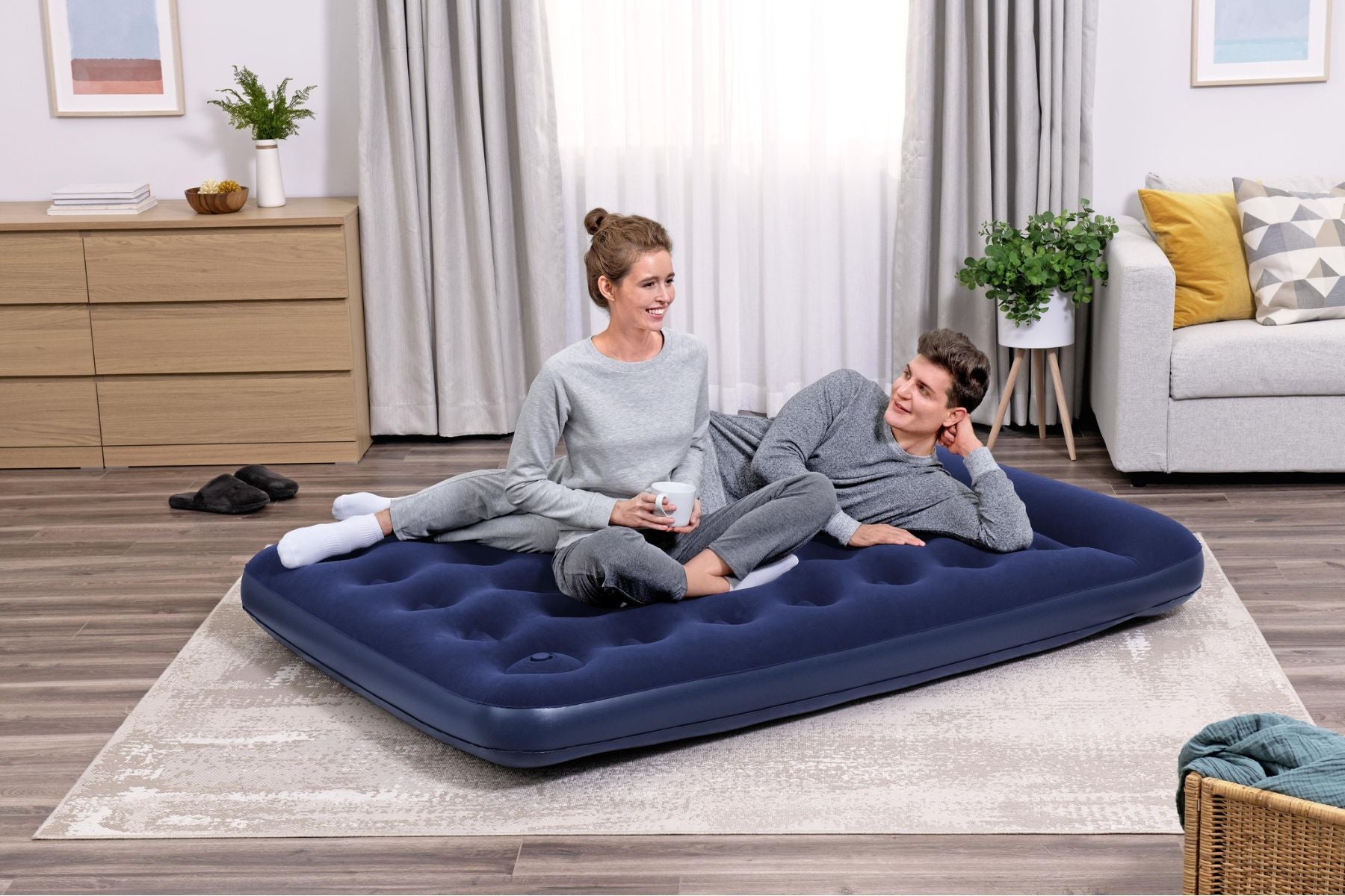 Double Flocked Airbed Inflatable Air Mattress