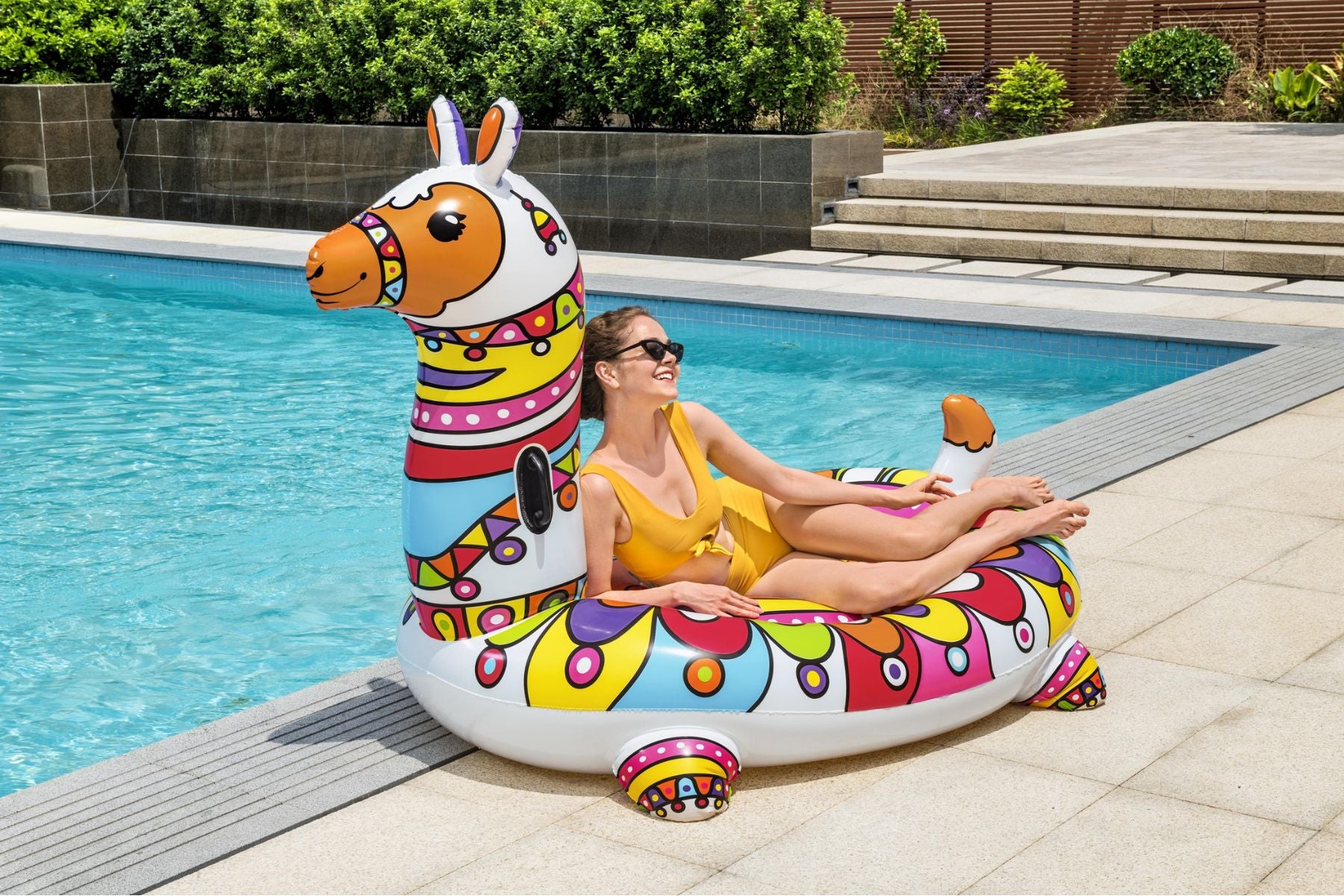 Inflatable Pop Art Llama Pool Float