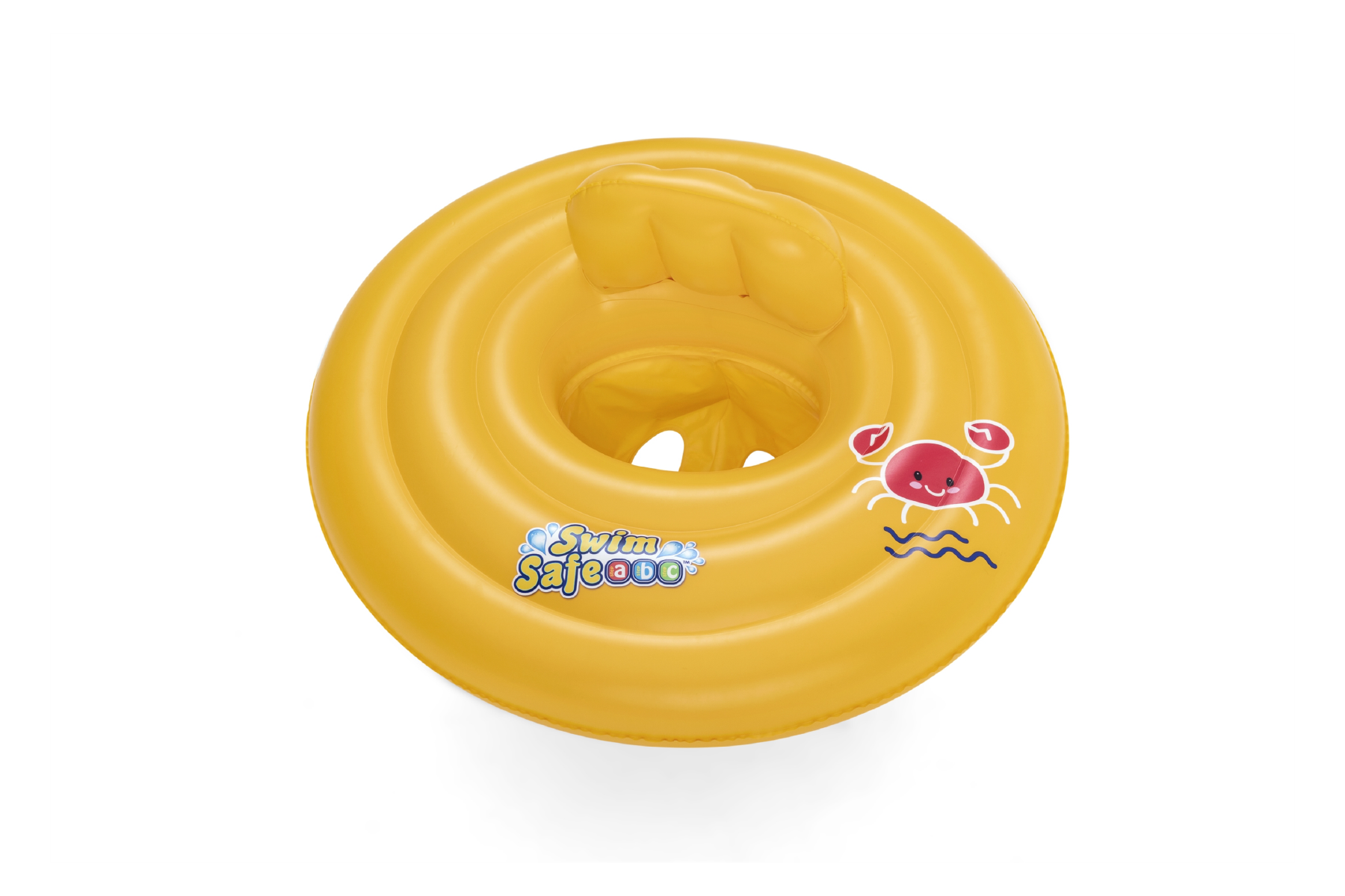 Inflatable Round Baby Boat Swim Ring, with Backrest