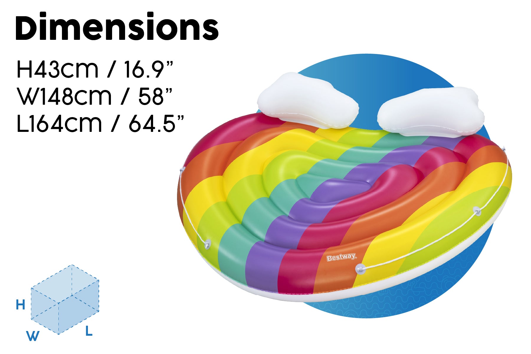 Inflatable Rainbow Dreams Pool Float