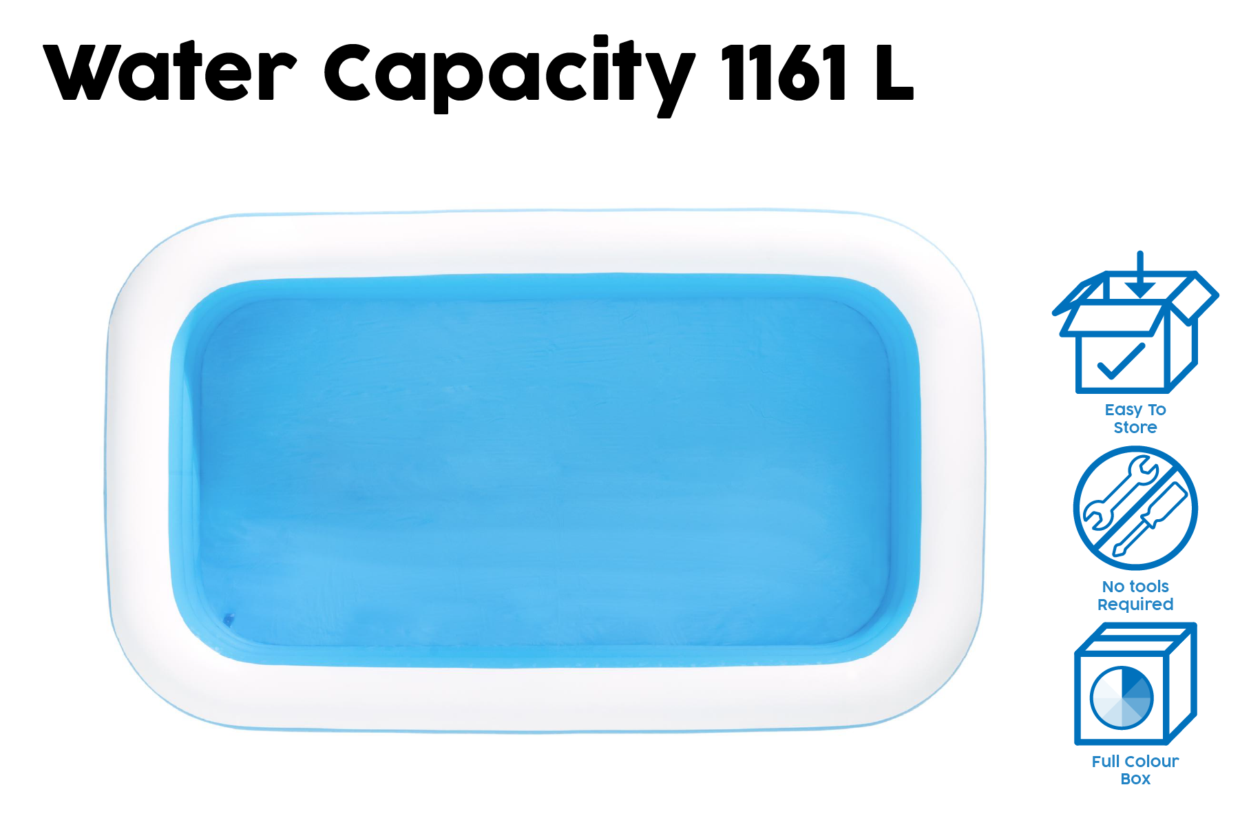 Inflatable Paddling Swimming Pool - 10ft