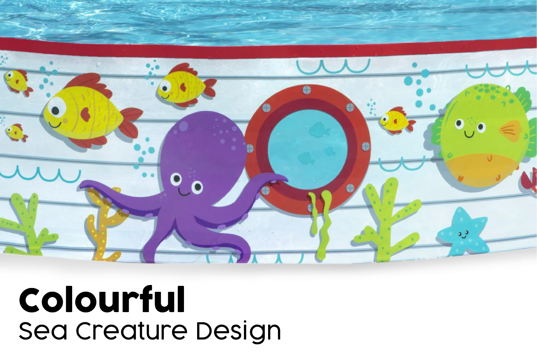 Coral Themed Kids Inflatable Paddling Pool