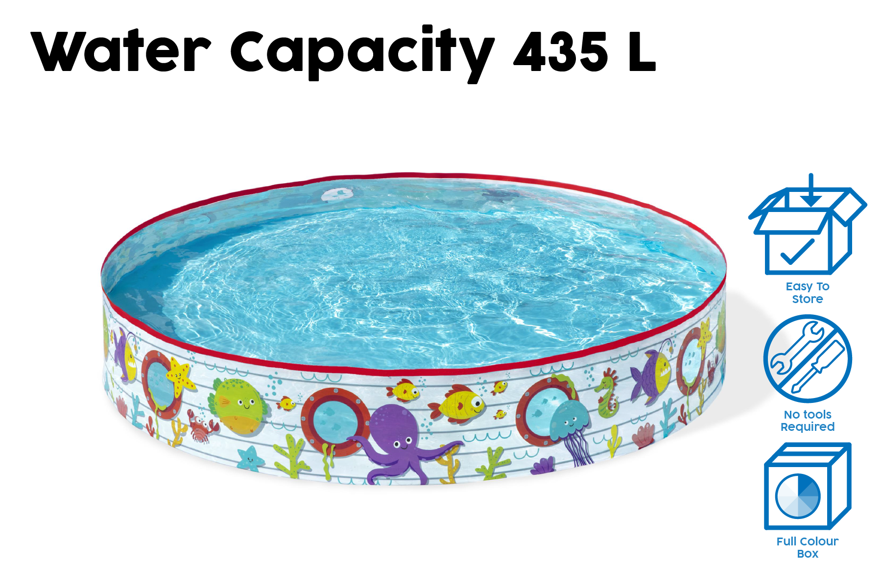 Coral Themed Kids Inflatable Paddling Pool