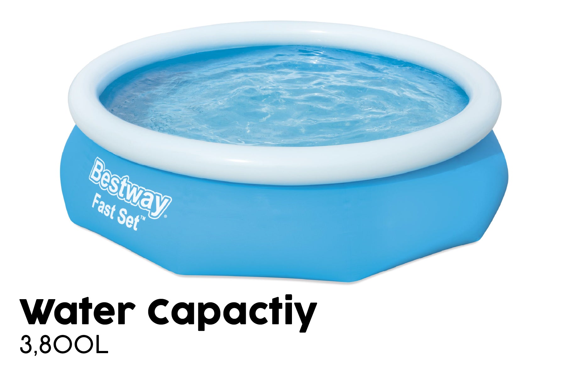 10ft x 30in Blue Round Fast Set Inflatable Above Ground Pool