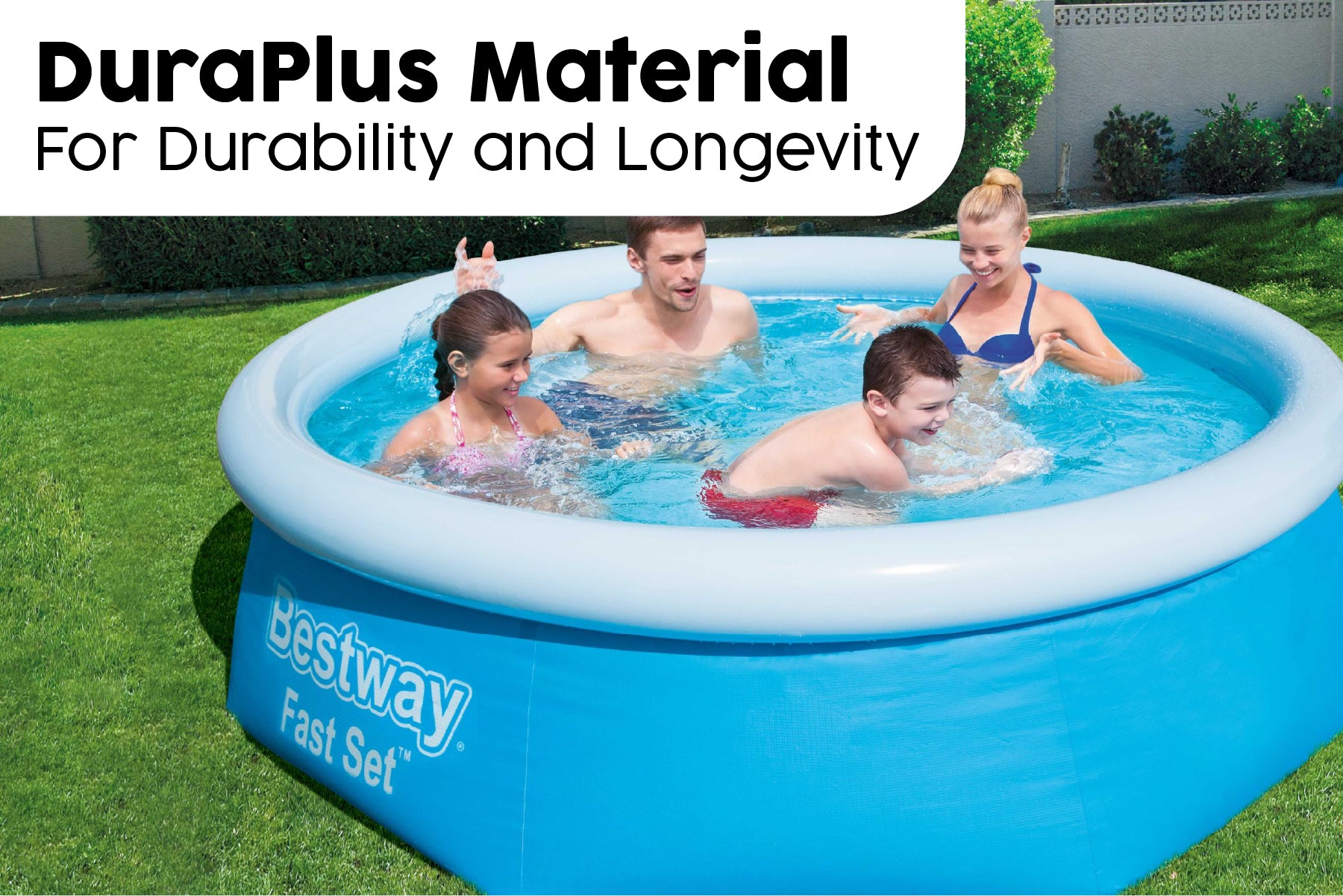 10ft x 30in Blue Round Fast Set Inflatable Above Ground Pool