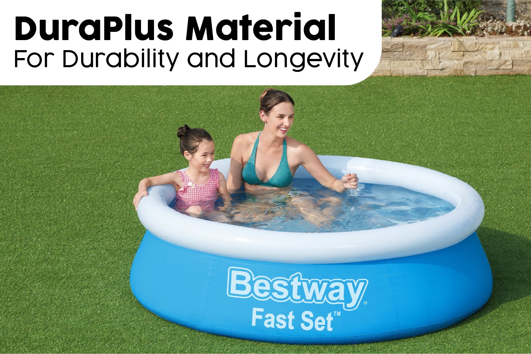 6ft x 20in Blue Round Fast Set Inflatable Above Ground Pool