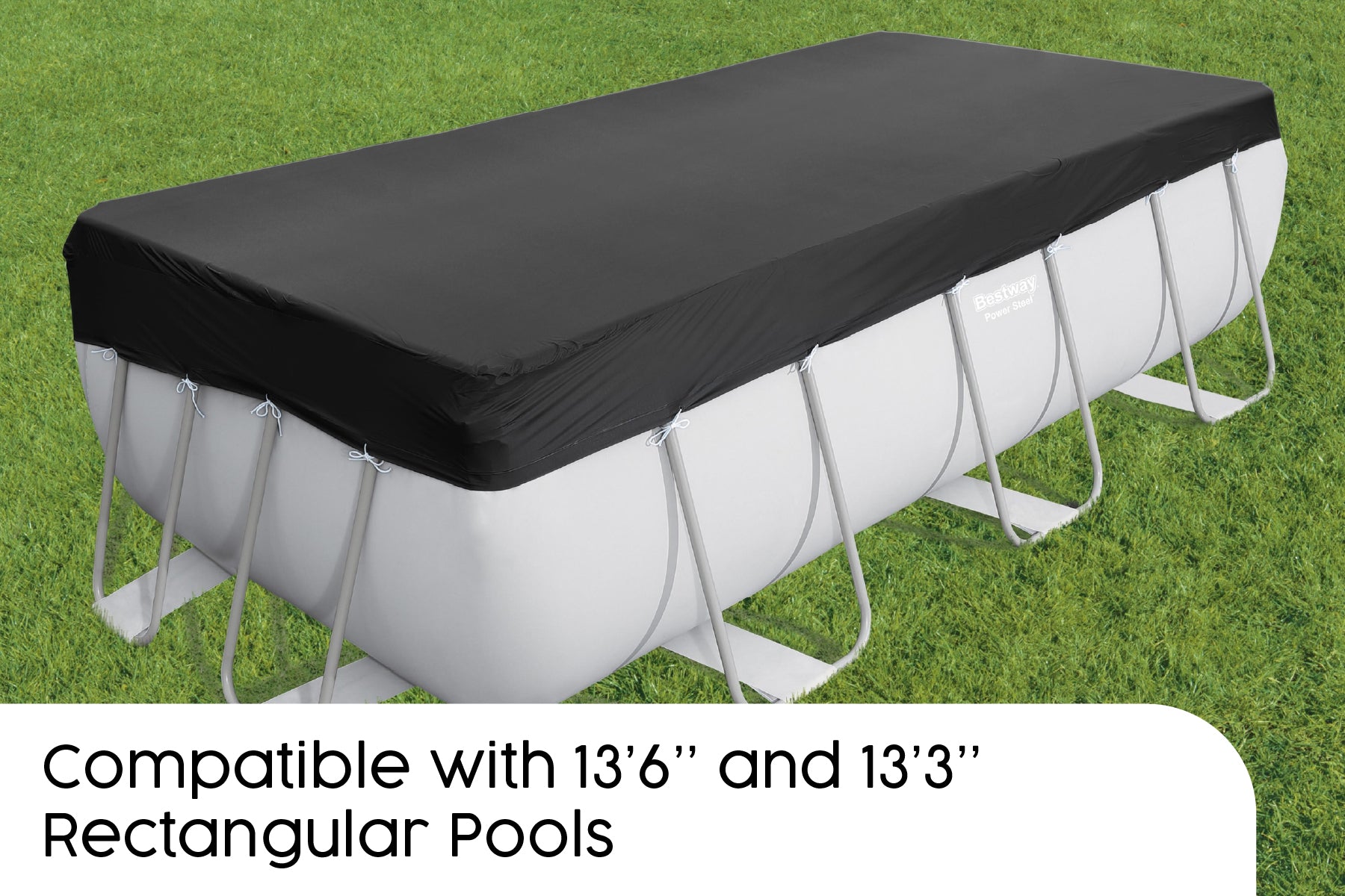 13ft inch Rectangular Pool Cover for Power Steel Above Ground Pools