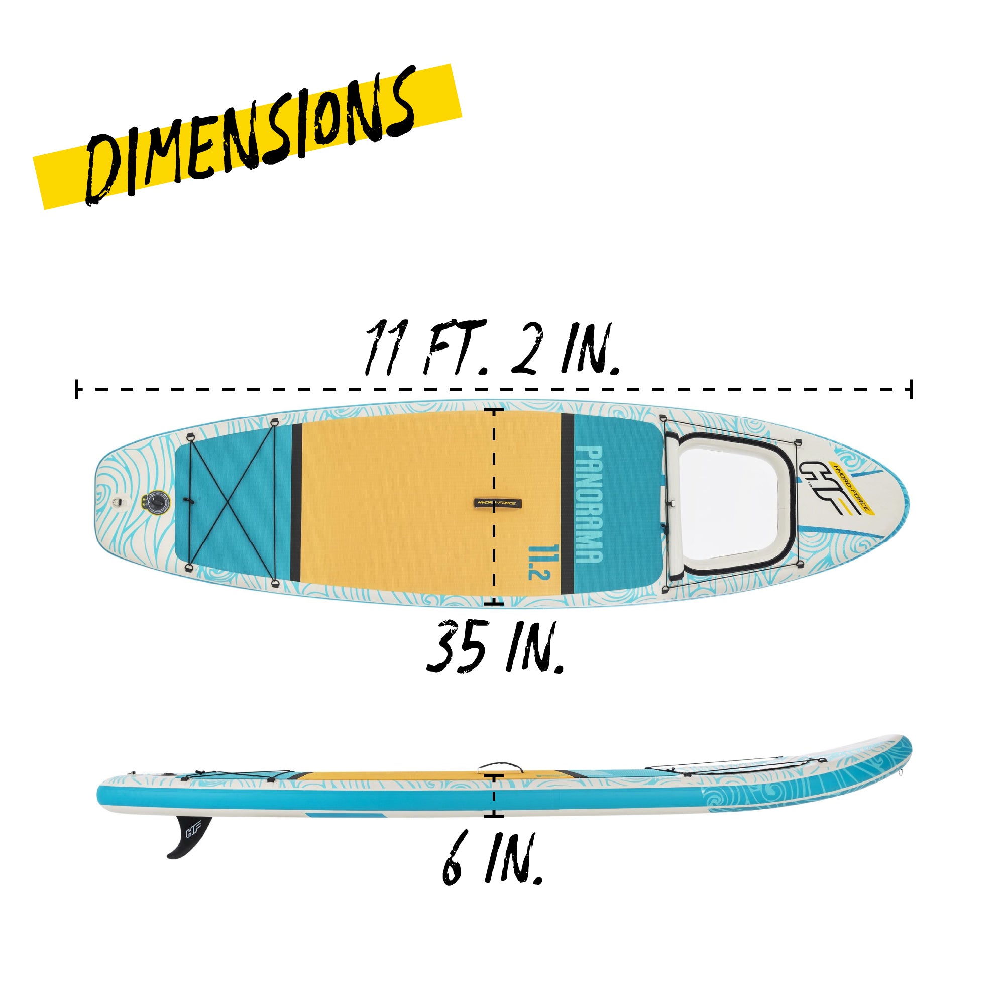 Hydro-Force 11ft Inflatable Paddle Board SUP Set - Panorama