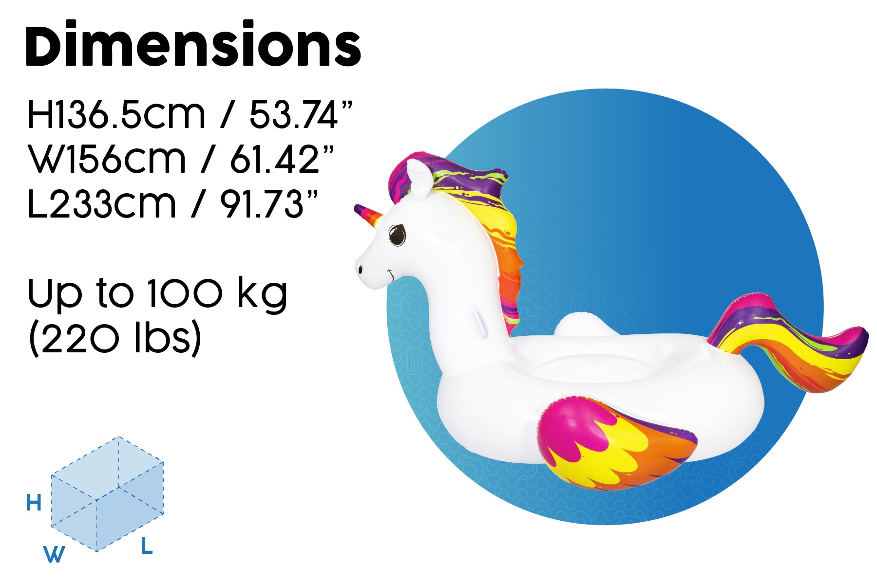 Inflatable Supersized Unicorn Pool Float