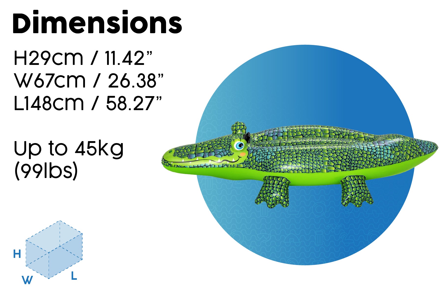 Inflatable Buddy the Croc Pool Float