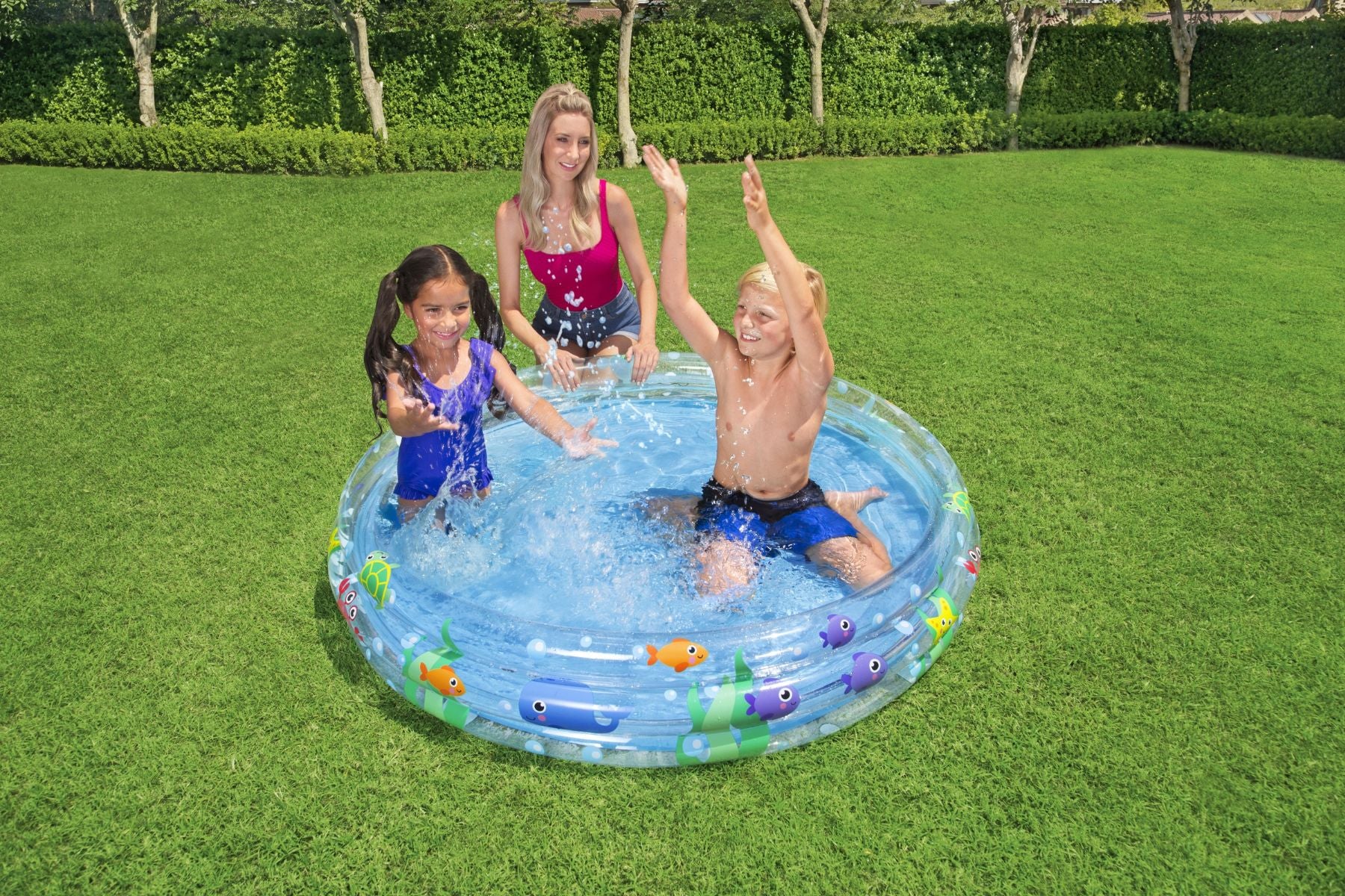 3-Ring Ocean Theme Kids Inflatable Paddling Pool