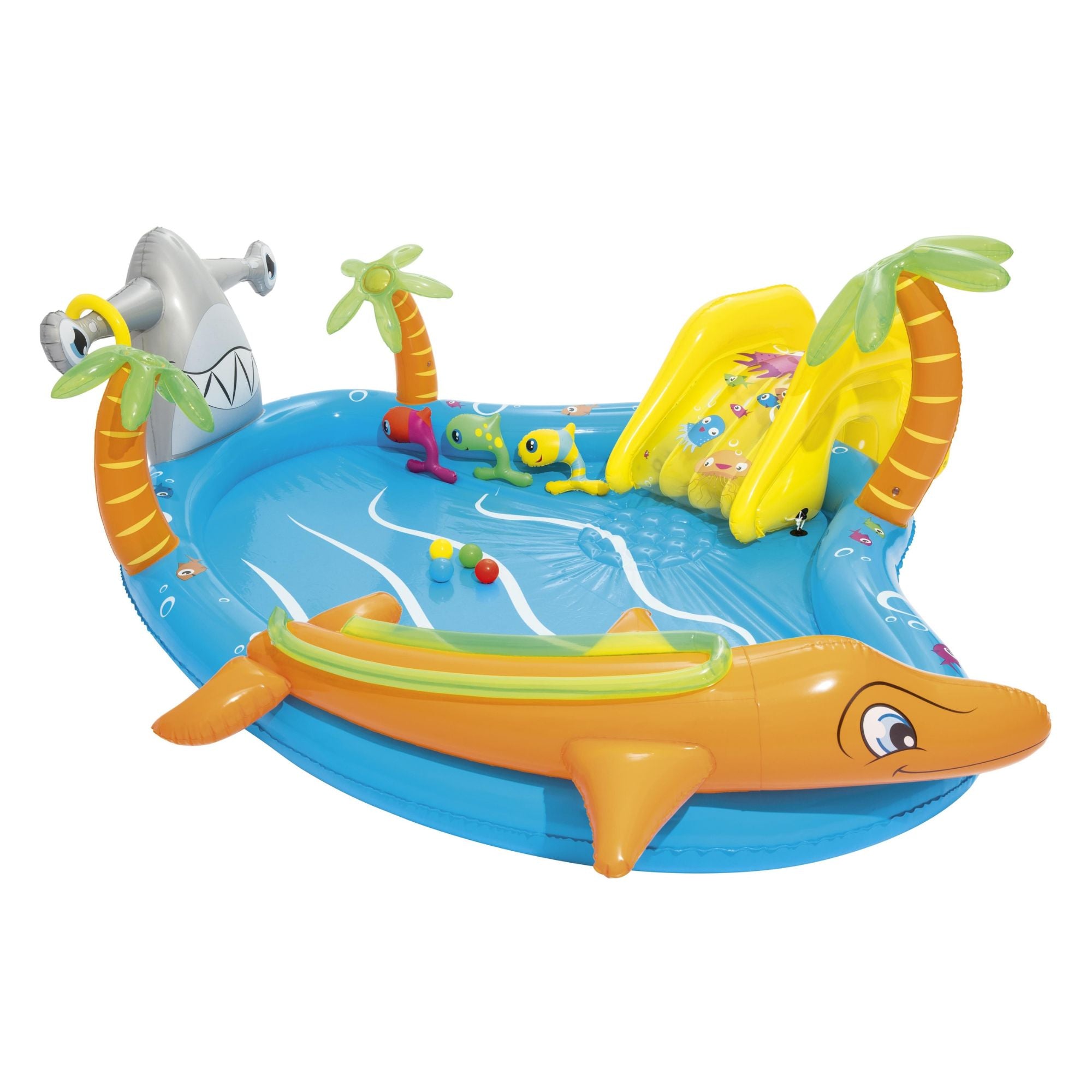 Kids Inflatable Sea Life Paddling Pool Water Play Centre, with Activities