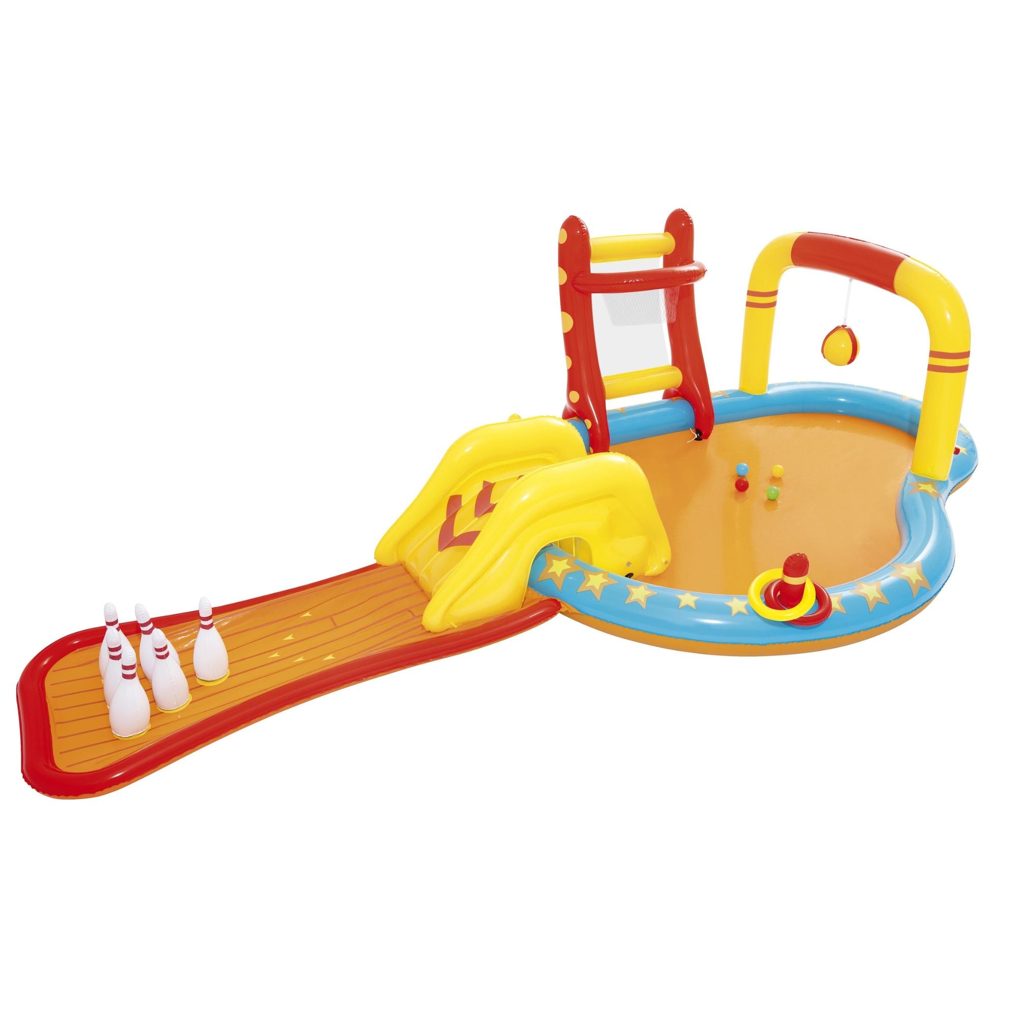 Kids Inflatable Lil' Champ Paddling Pool Water Play Centre, with Activities