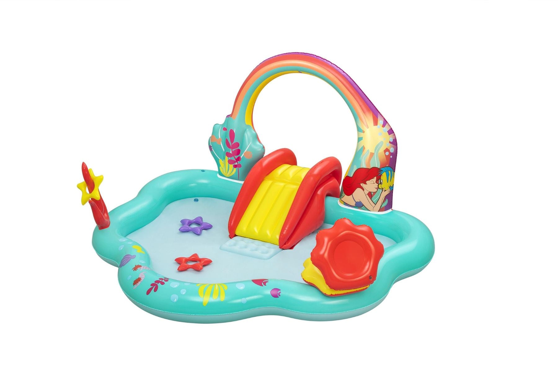 Little Mermaid Kids Inflatable Paddling Pool with Play Center