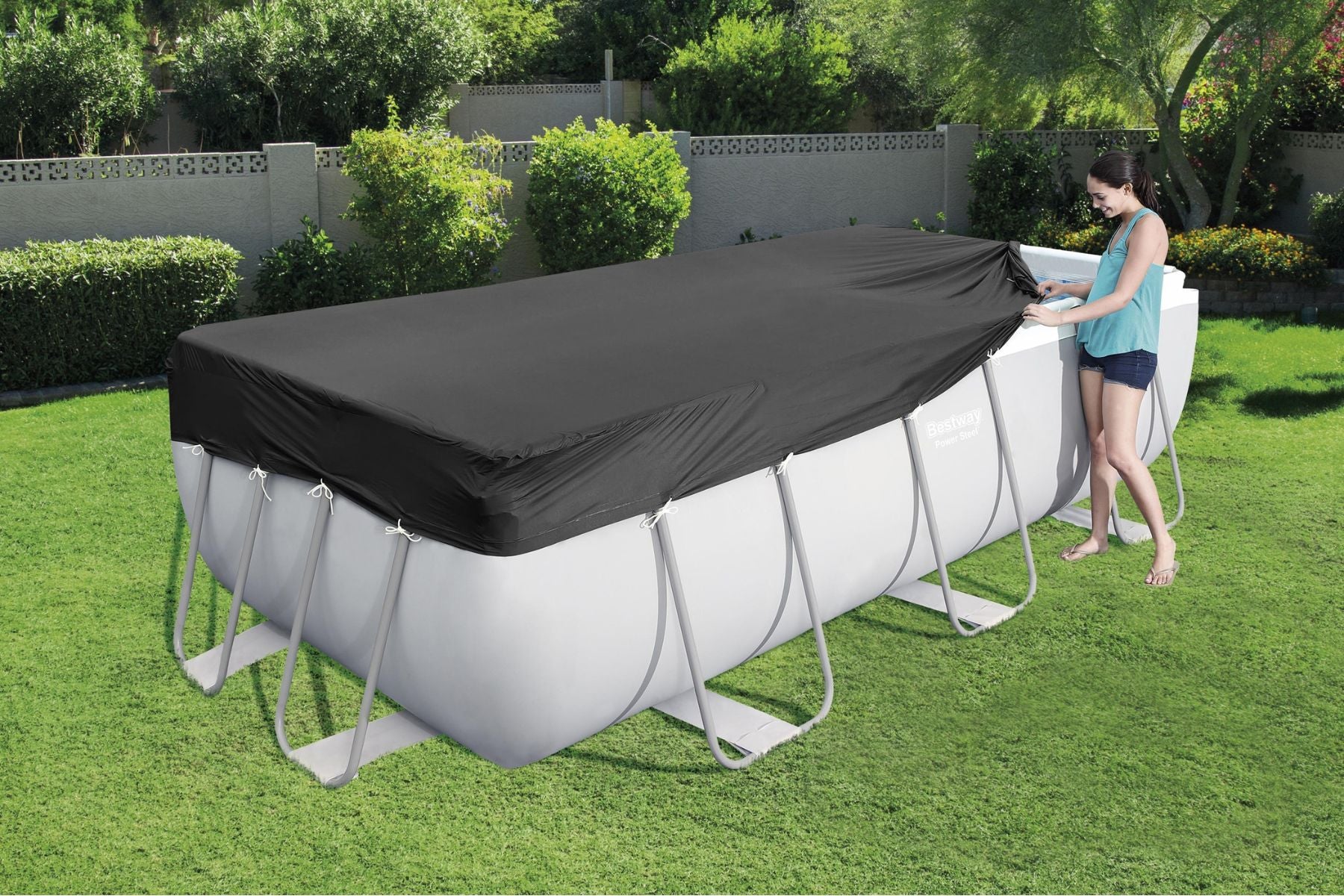 13ft inch Rectangular Pool Cover for Power Steel Above Ground Pools