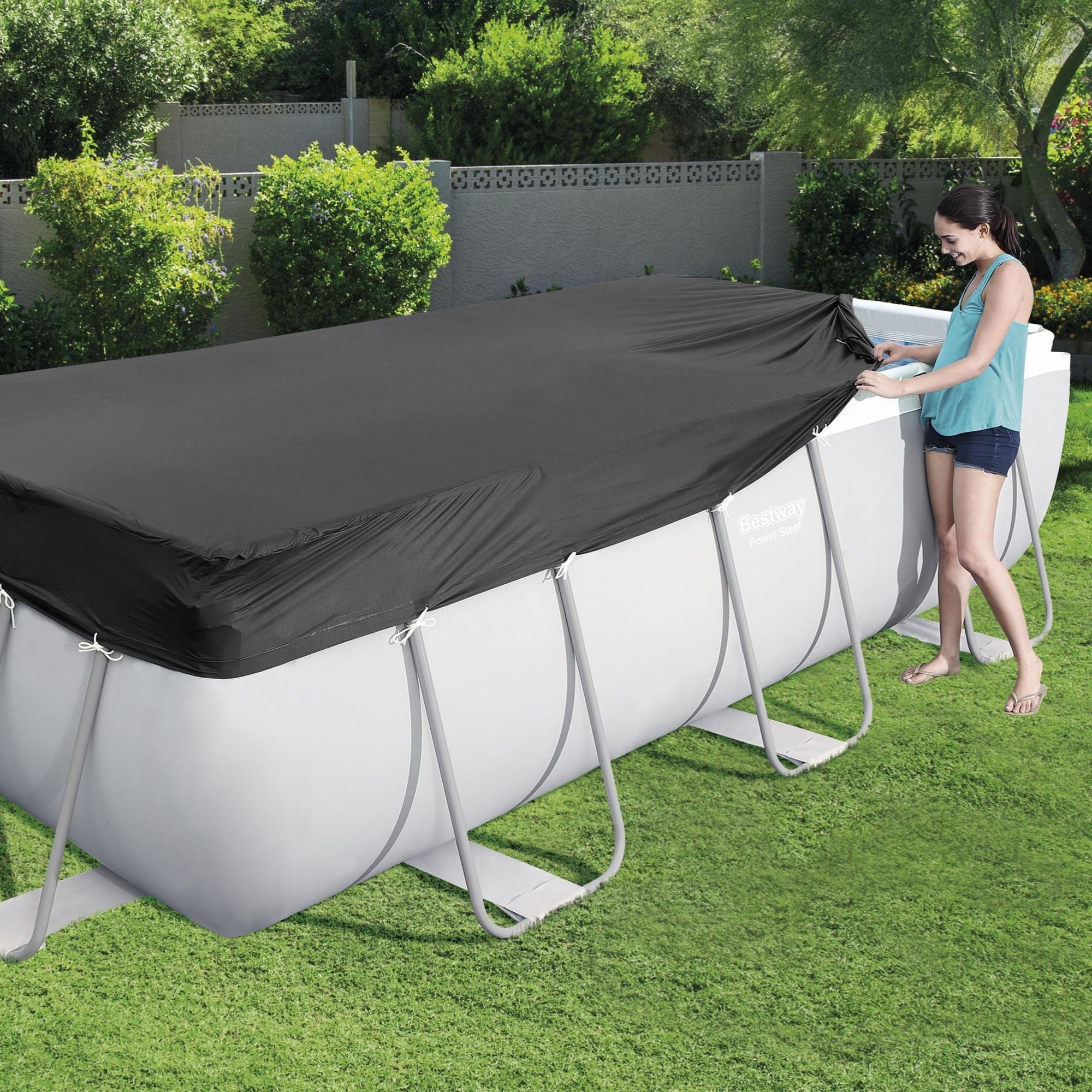 13ft inch Rectangular Pool Cover for Power Steel Above Ground Pools