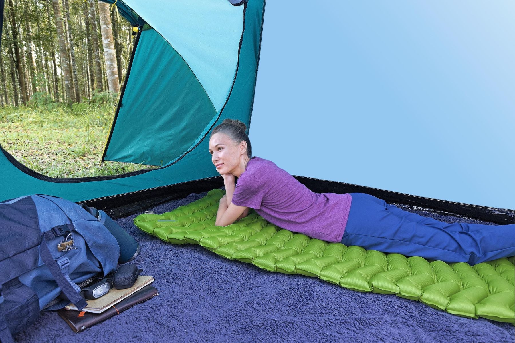 Wanderlite Compact Inflatable Air Sleeping Mat - Large