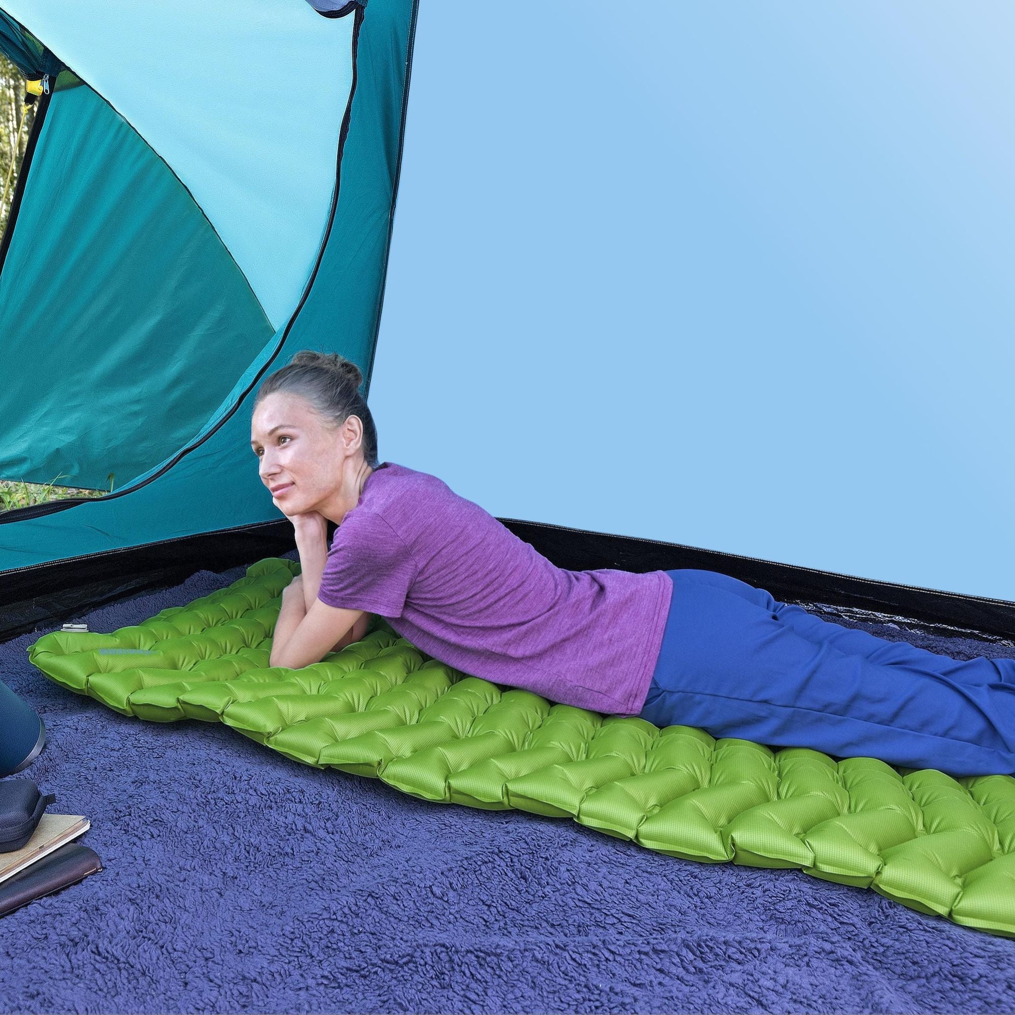 Wanderlite Compact Inflatable Air Sleeping Mat - Large